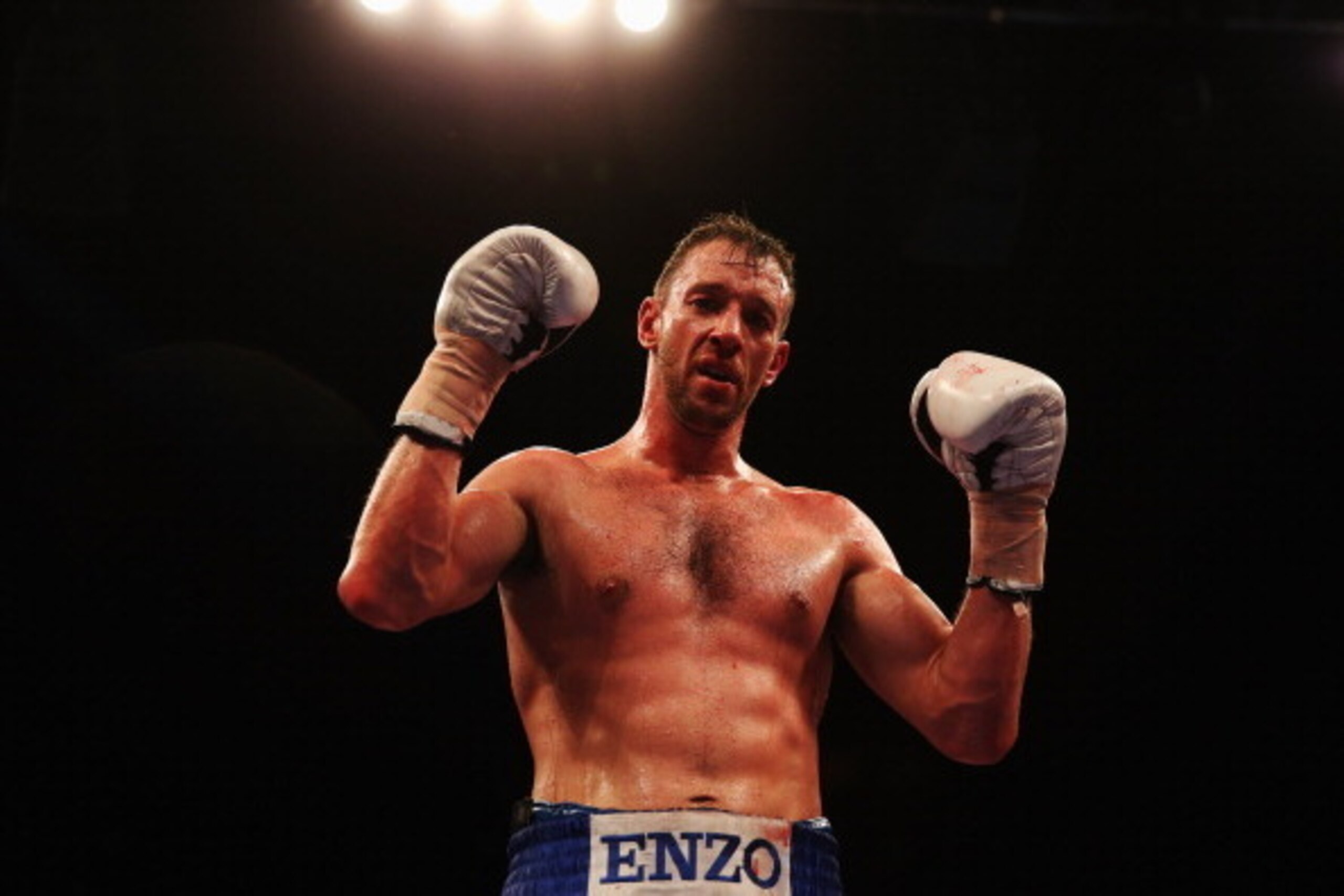 LONDON, ENGLAND - APRIL 20:  Enzo Maccarinelli celebrates triumph over opponent Carl Wild after their Light-Heavyweight bout at Wembley Arena on April 20, 2013 in London, England.  (Photo by Scott Heavey/Getty Images)