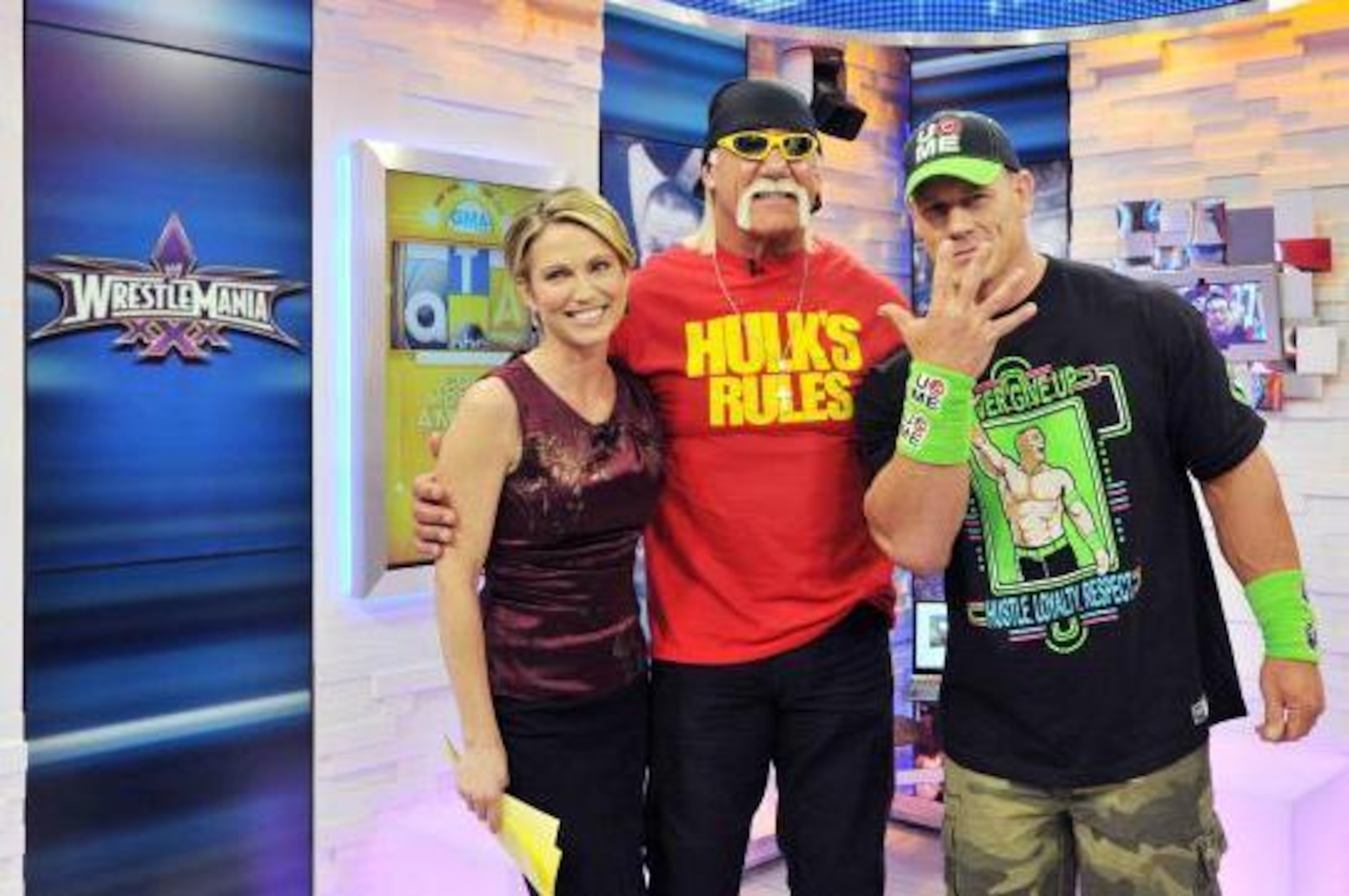 Hogan and John Cena do some WrestleMania XXX PR.