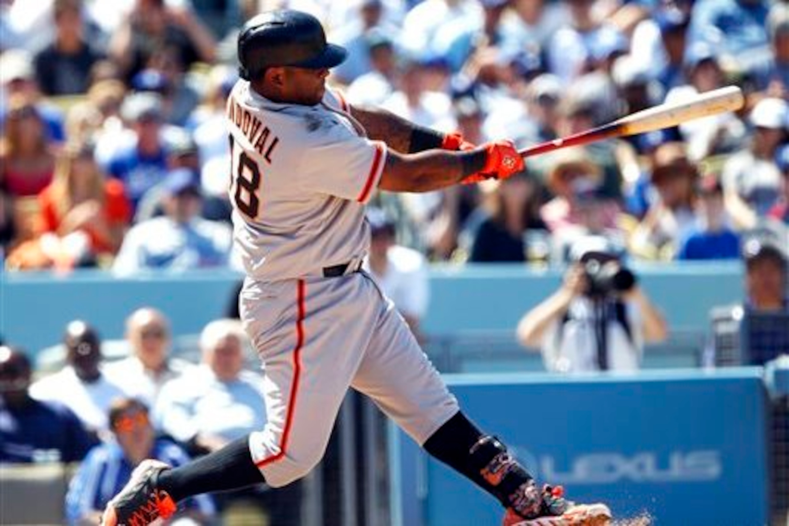 Sandoval broke out of his early-season slump with a big three-run homer.