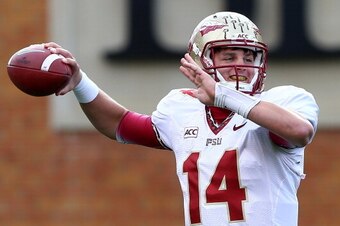 WINSTON SALEM, NC - NOVEMBER 09:  Jacob Coker #14 of the Florida State Seminoles during their game at BB&T Field on November 9, 2013 in Winston Salem, North Carolina.  (Photo by Streeter Lecka/Getty Images)