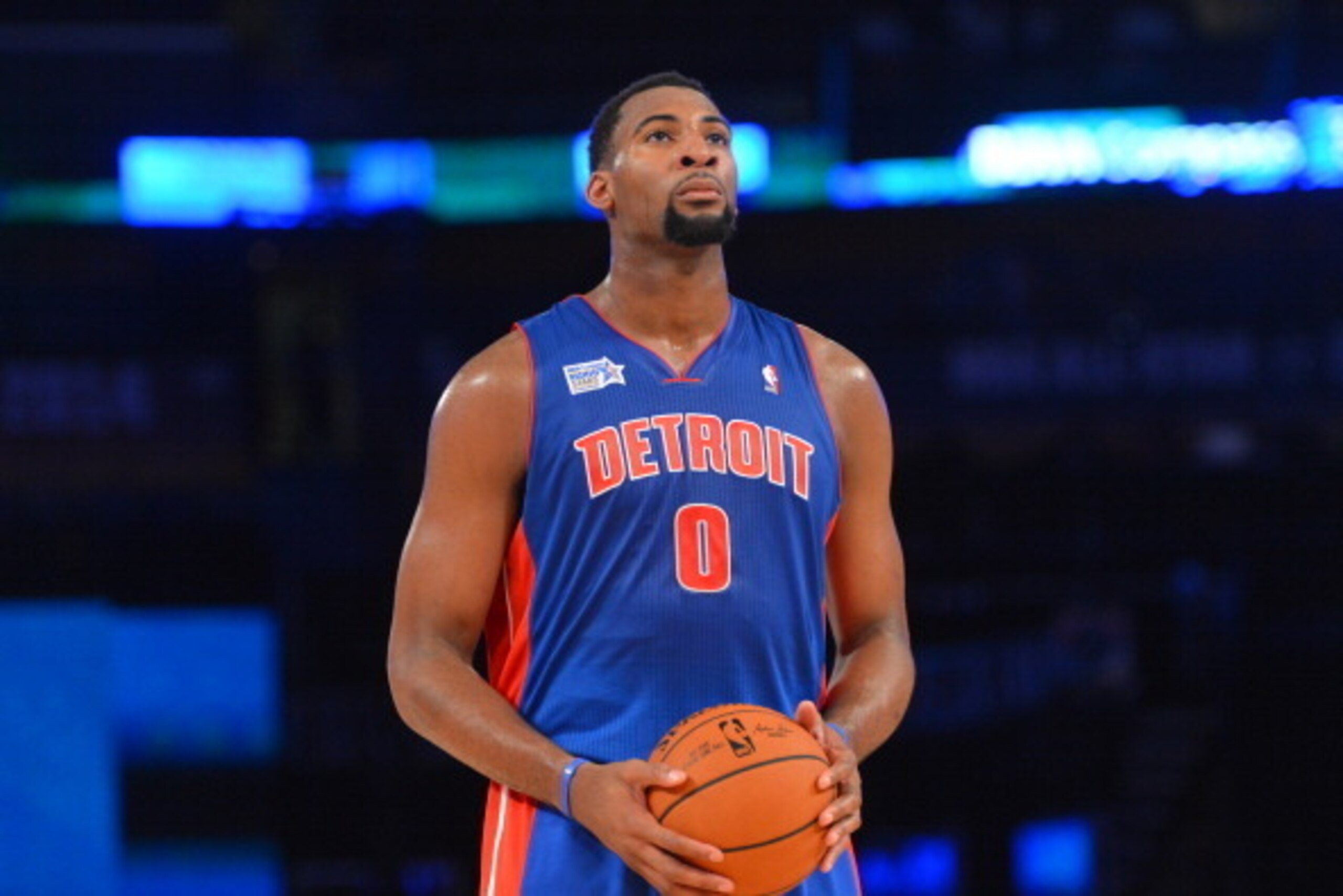 NEW ORLEANS, LA - FEBRUARY 14:  Andre Drummond of team Hill shoots a foul shot during the 2014 BBVA Compass Rising Stars Challenge at the Smoothie King Center on February 14, 2014 in New Orleans, Louisiana. NOTE TO USER: User expressly acknowledges and ag