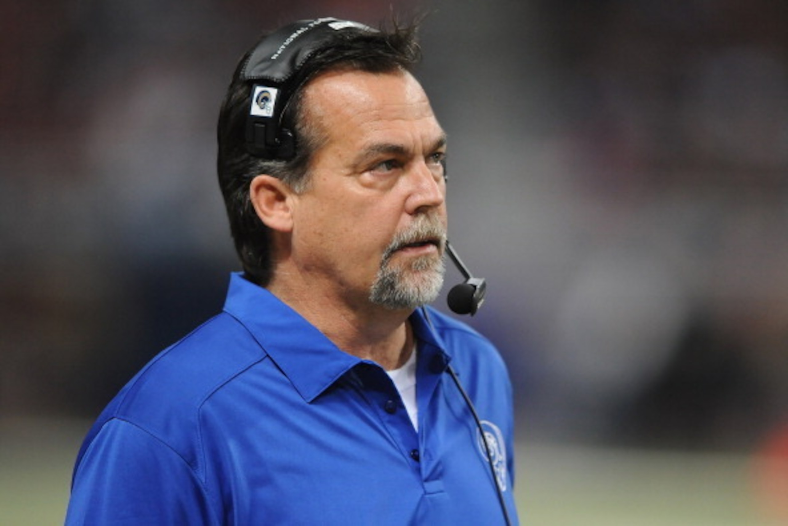 ST. LOUIS, MO - DECEMBER 22: Head coach Jeff Fisher of the St. Louis Rams watches from the sidelines during a game against the Tampa Bay Buccaneers at the Edward Jones Dome on December 22, 2013 in St. Louis, Missouri.  (Photo by Michael Thomas/Getty Image