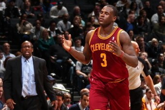 BROOKLYN, NY - MARCH 28: Dion Waiters #3 of the Cleveland Cavaliers runs down the court during a game against the Brooklyn Nets at the Barclays Center on March 28, 2014 in the Brooklyn borough of New York City.  NOTE TO USER: User expressly acknowledges a