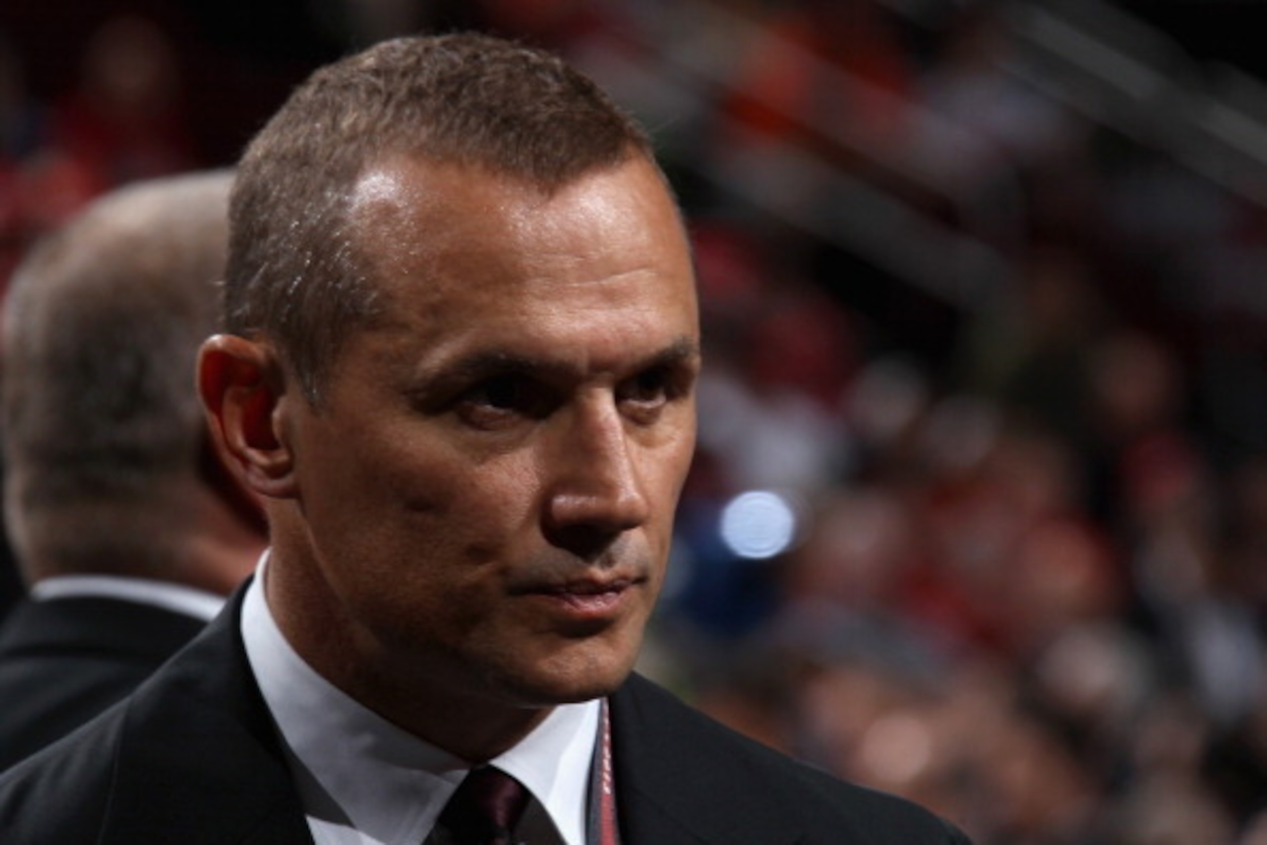 NEWARK, NJ - JUNE 30:  Vice President & General Manager, Alternate Governor Steve Yzerman of the Tampa Bay Lightning looks on during the 2013 NHL Draft at the Prudential Center on June 30, 2013 in Newark, New Jersey.  (Photo by Bruce Bennett/Getty Images)