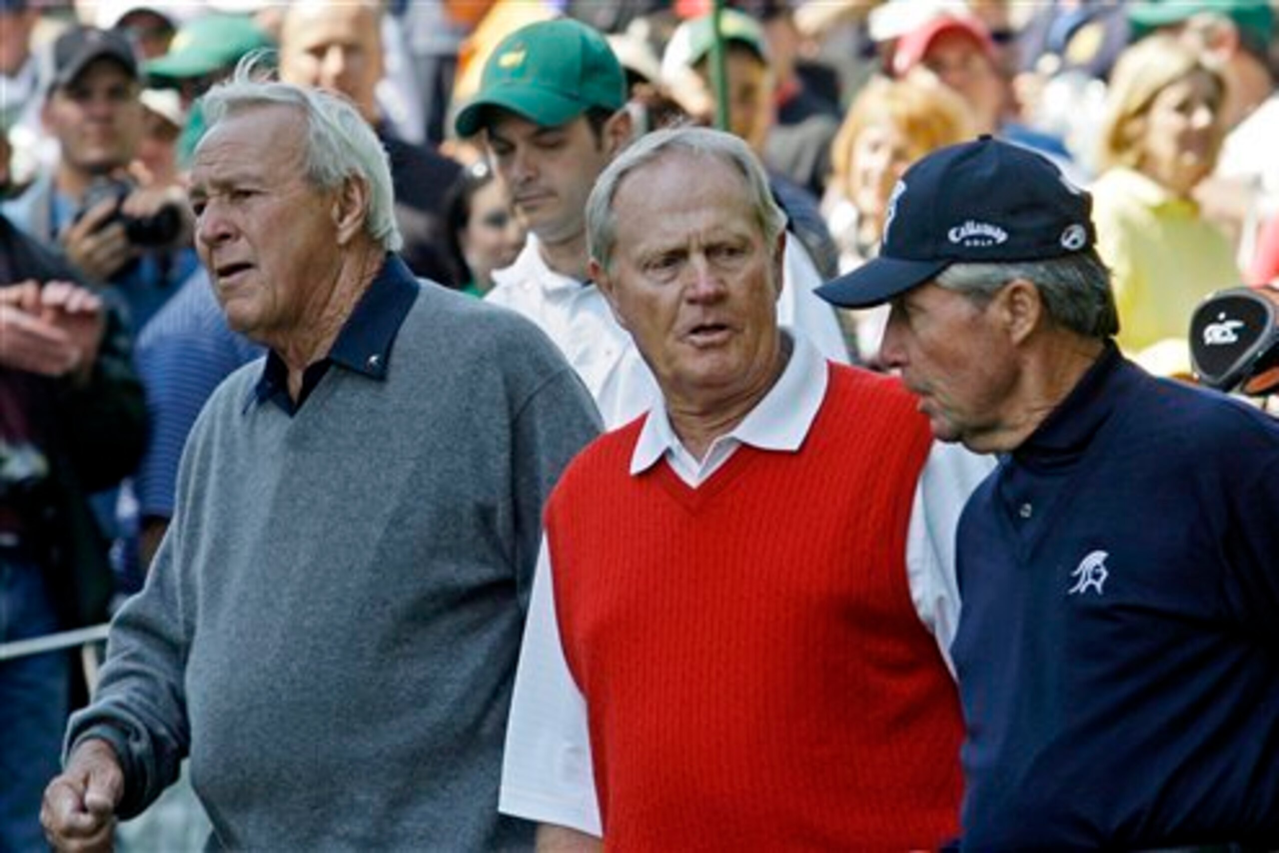 Arnold Palmer, Jack Nicklaus and Gary Player have thrilled fans by being "honorary starters" at the Masters Arnold Palmer, Jack Nicklaus and Gary Player have thrilled fans by being "honorary starters" at the Masters
