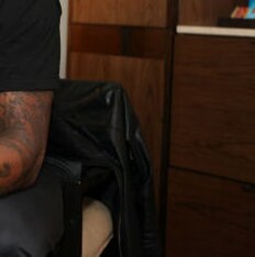 Harrington in his NYC hotel room.