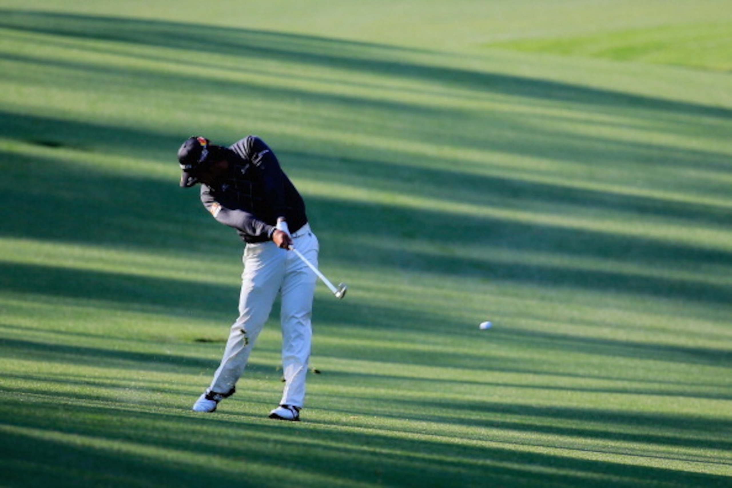 AUGUSTA, GA - APRIL 09:  Hideki Matsuyama of Japan hits a shot during a practice round prior to the start of the 2014 Masters Tournament at Augusta National Golf Club on April 9, 2014 in Augusta, Georgia.  (Photo by Rob Carr/Getty Images)