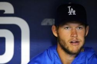 Apr 2, 2014; San Diego, CA, USA; Los Angeles Dodgers starting pitcher Clayton Kershaw (22) prior to the game against the San Diego Padres at Petco Park. Mandatory Credit: Christopher Hanewinckel-USA TODAY Sports