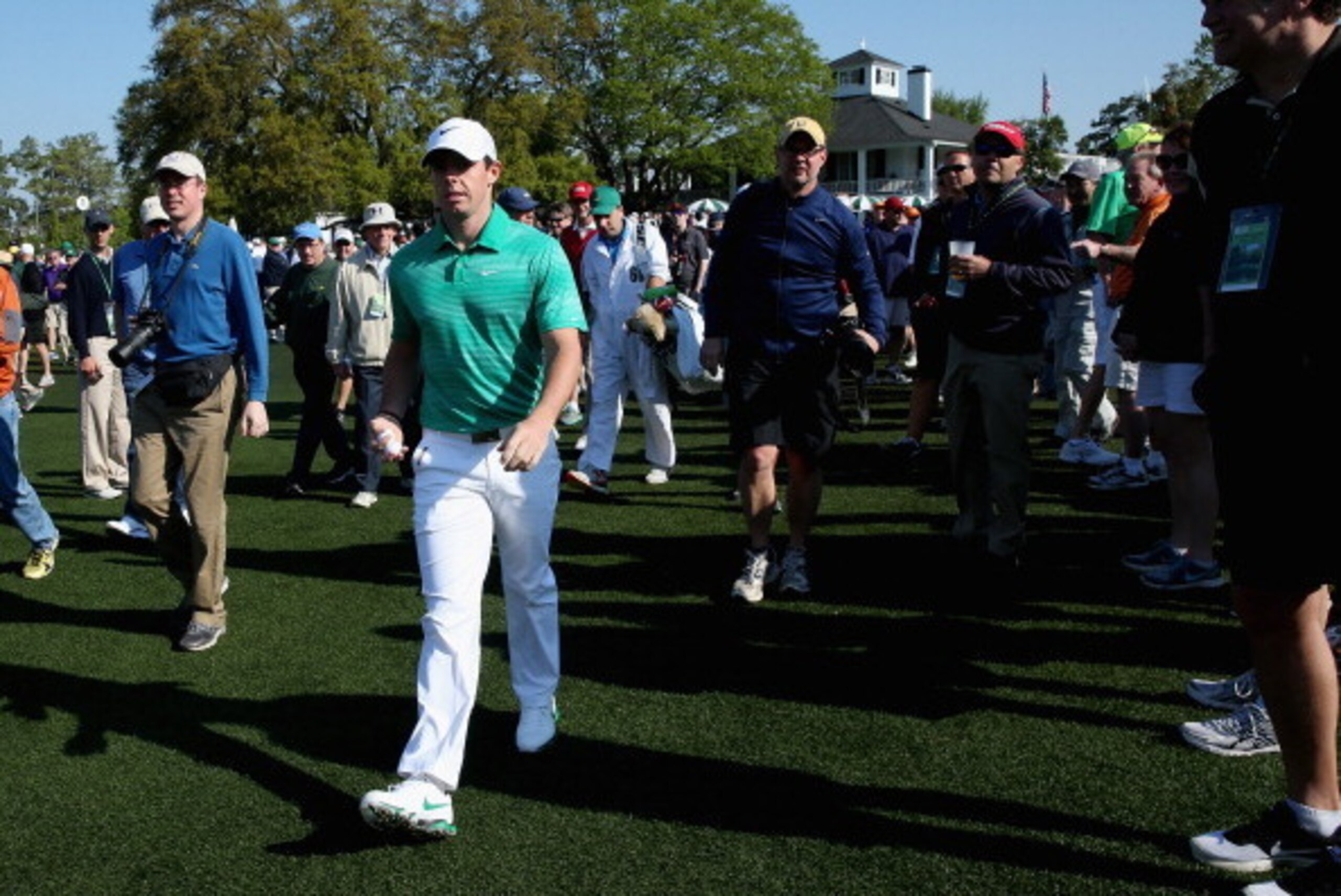 AUGUSTA, GA - APRIL 09:  Rory McIlroy of Northern Ireland walks to the course during a practice round prior to the start of the 2014 Masters Tournament at Augusta National Golf Club on April 9, 2014 in Augusta, Georgia.  (Photo by Andrew Redington/Getty I