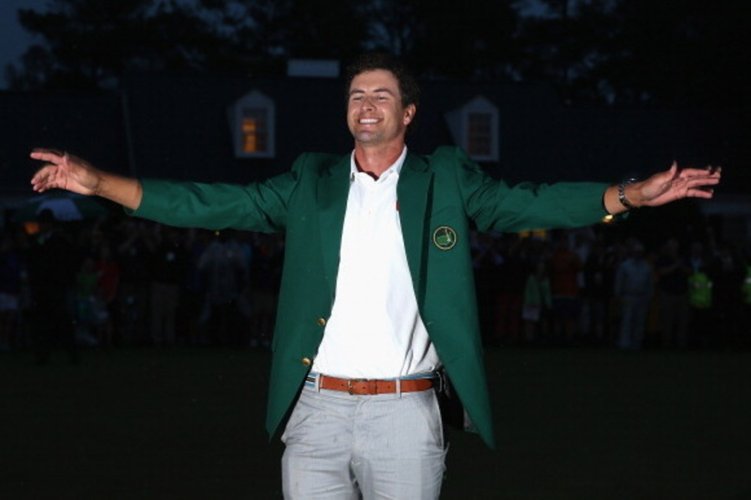 AUGUSTA, GA - APRIL 14:  Adam Scott of Australia with the Green Jacket after winning the Masters during the final round of the 2013 Masters at the Augusta National Golf Club on April 14, 2013 in Augusta, Georgia.  (Photo by Ross Kinnaird/Getty Images)