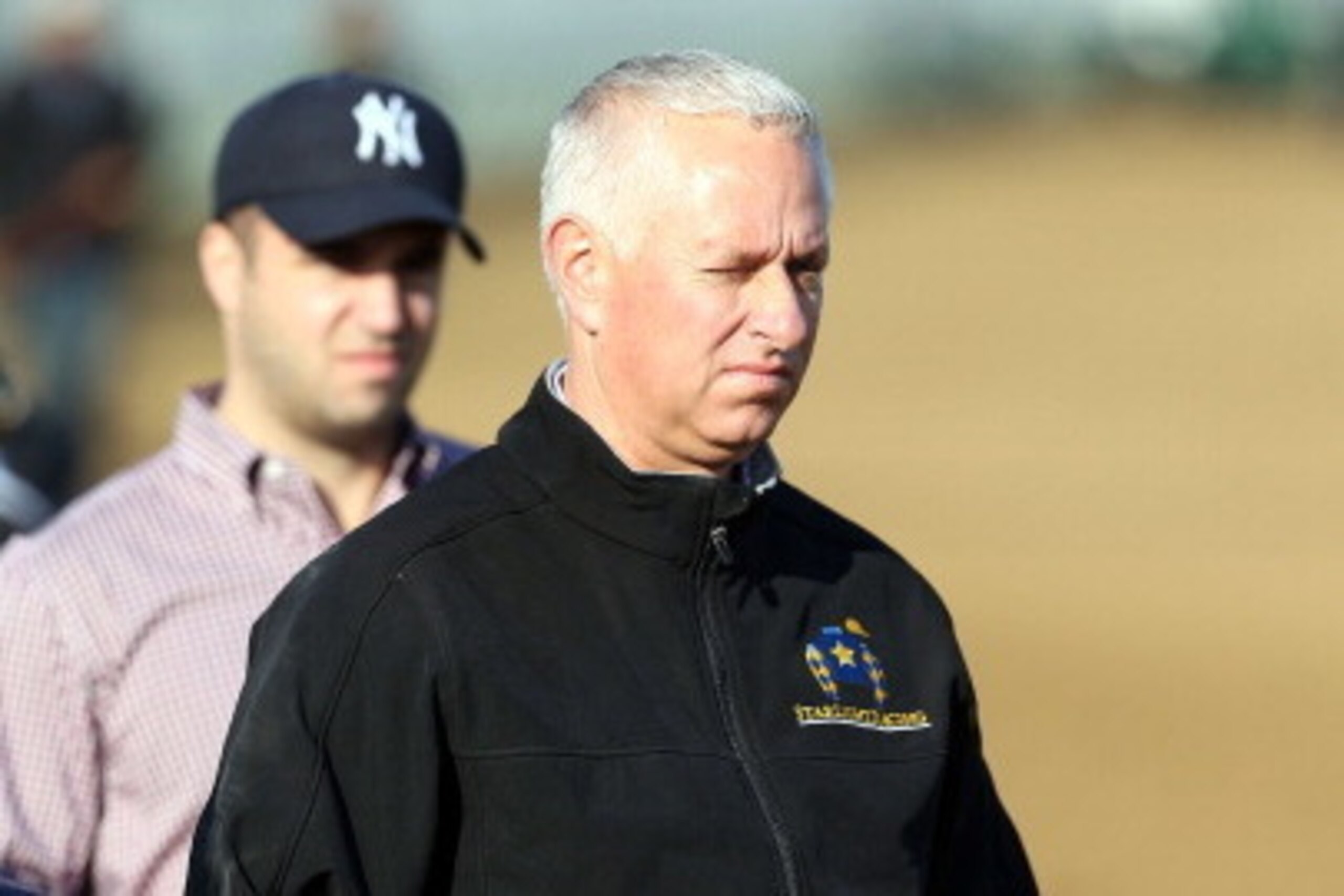 LOUISVILLE, KY - APRIL 30: Todd Pletcher watches his horses train during the morning training in preperations for the 2013 Kentucky Derby at Churchill Downs on April 30, 2013 in Louisville, Kentucky.  (Photo by Andy Lyons/Getty Images)