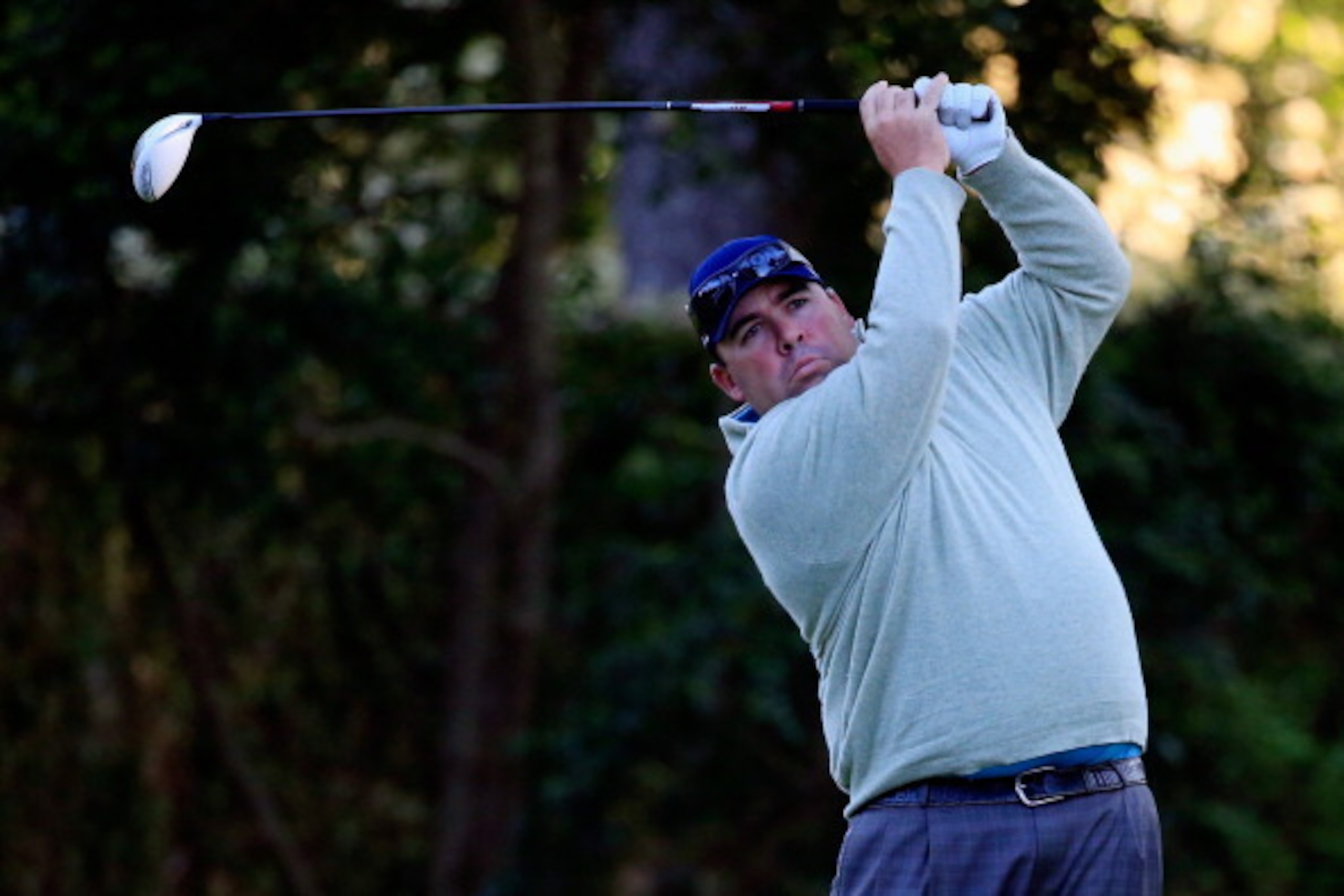 AUGUSTA, GA - APRIL 10:  Kevin Stadler of the United States  hits a shot on the second tee during the first round of the 2014 Masters Tournament at Augusta National Golf Club on April 10, 2014 in Augusta, Georgia.  (Photo by Rob Carr/Getty Images)