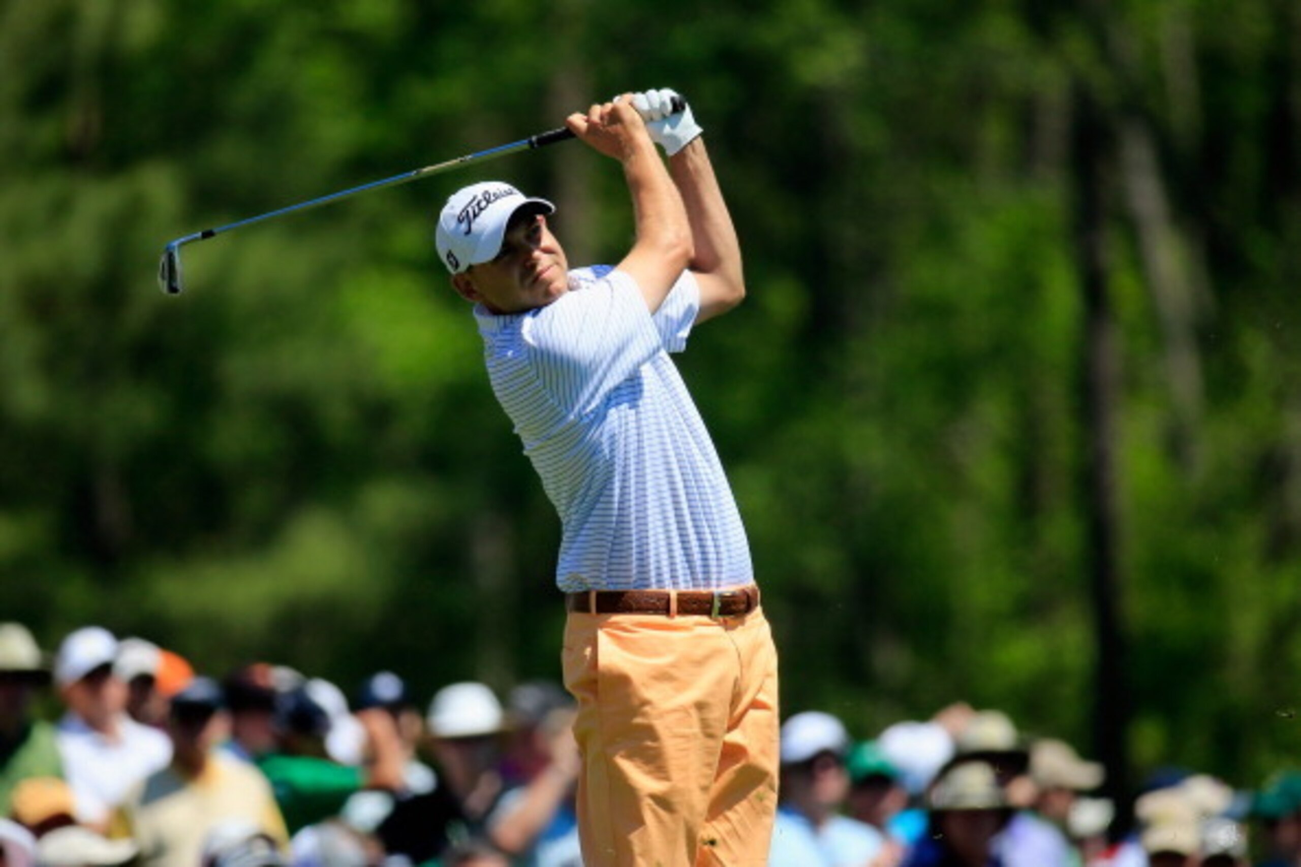 AUGUSTA, GA - APRIL 10:  Bill Haas of the United States watches his tee shot on the 12th hole during the first round of the 2014 Masters Tournament at Augusta National Golf Club on April 10, 2014 in Augusta, Georgia.  (Photo by Rob Carr/Getty Images)