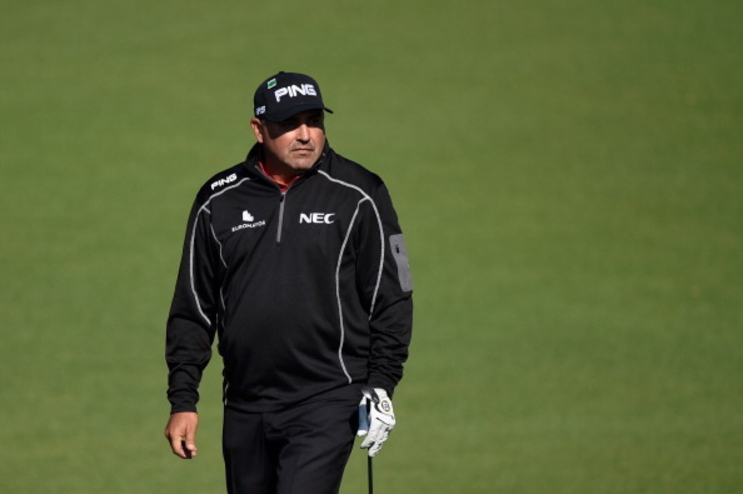 AUGUSTA, GA - APRIL 10:  Angel Cabrera of Argentina looks on after chipping to the second green during the first round of the 2014 Masters Tournament at Augusta National Golf Club on April 10, 2014 in Augusta, Georgia.  (Photo by Harry How/Getty Images)