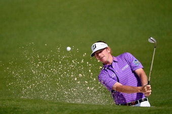 AUGUSTA, GA - APRIL 10:  Brandt Snedeker of the United States plays a bunker shot on the second hole during the first round of the 2014 Masters Tournament at Augusta National Golf Club on April 10, 2014 in Augusta, Georgia.  (Photo by Harry How/Getty Imag