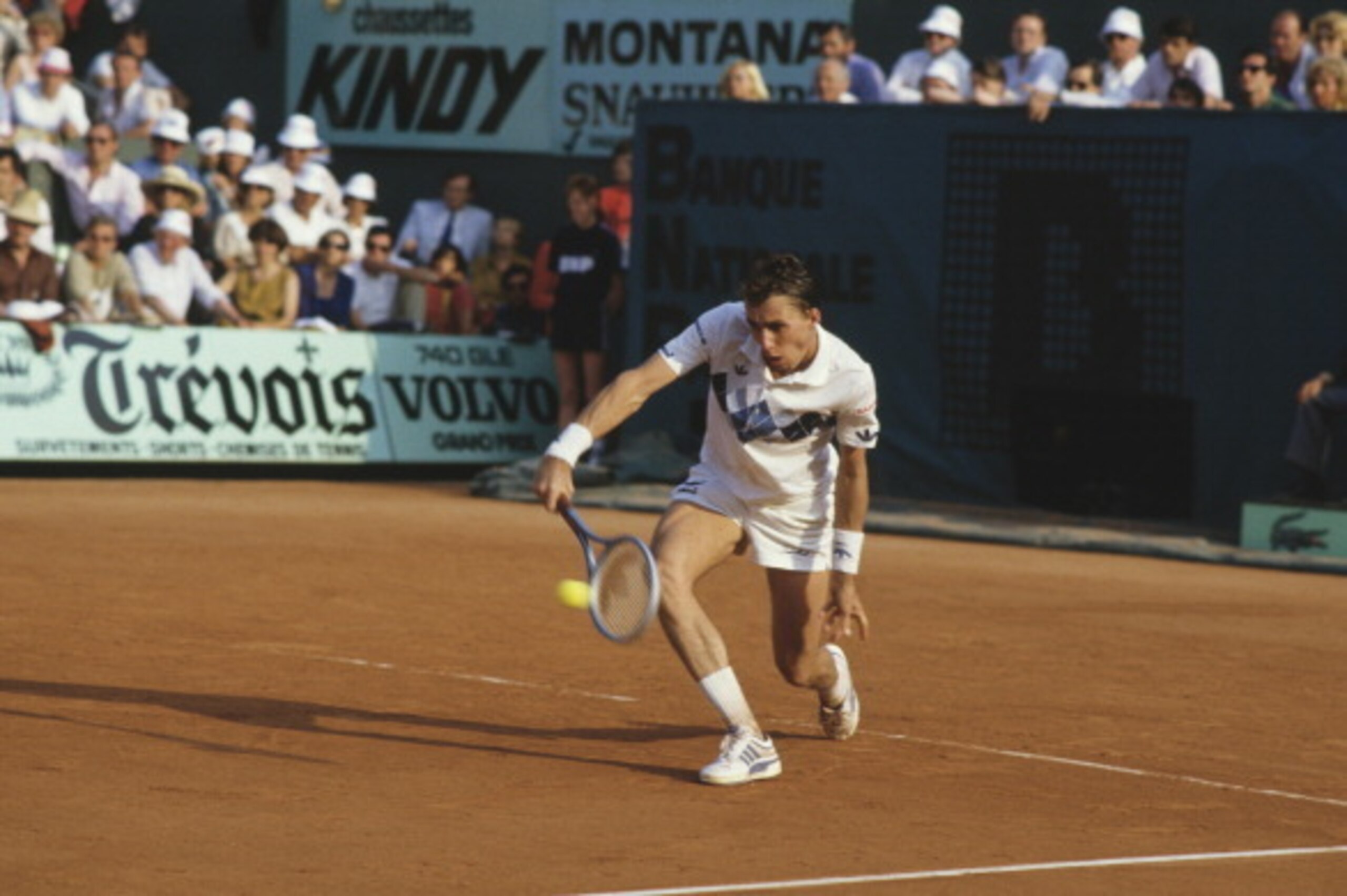 Tennis player Ivan Lendl wins the Men's Singles title at the 1984 French Open in Paris. (Photo by Steve Powell/Getty Images)