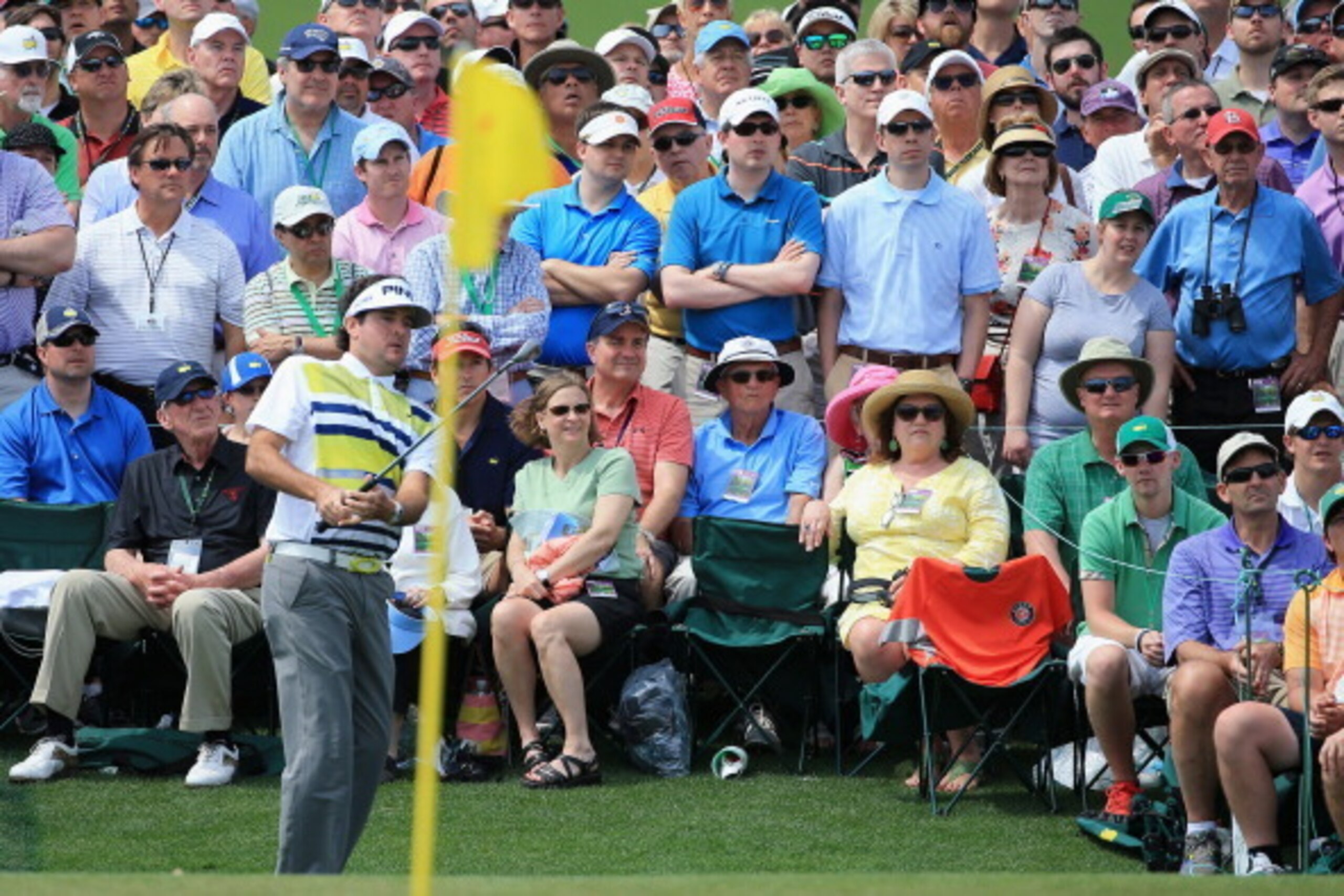 AUGUSTA, GA - APRIL 11:  Bubba Watson of the United States plays his third shot on the 18th hole during the second round of the 2014 Masters Tournament at Augusta National Golf Club on April 11, 2014 in Augusta, Georgia.  (Photo by David Cannon/Getty Imag