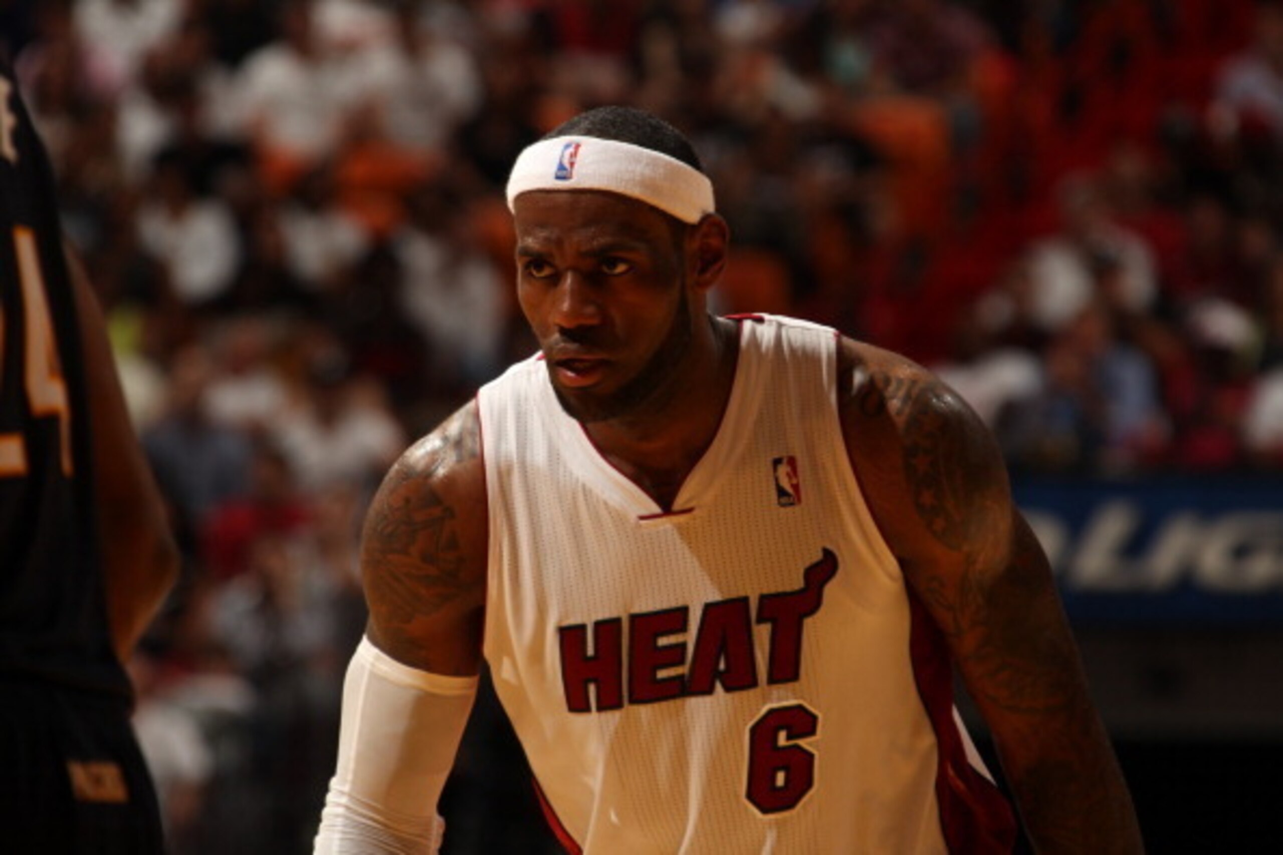 MIAMI, FL - April 11: LeBron James #6 of the Miami Heat during a game against the Indiana Pacers at the American Airlines Arena in Miami, Florida on April 11, 2014. NOTE TO USER: User expressly acknowledges and agrees that, by downloading and/or using thi