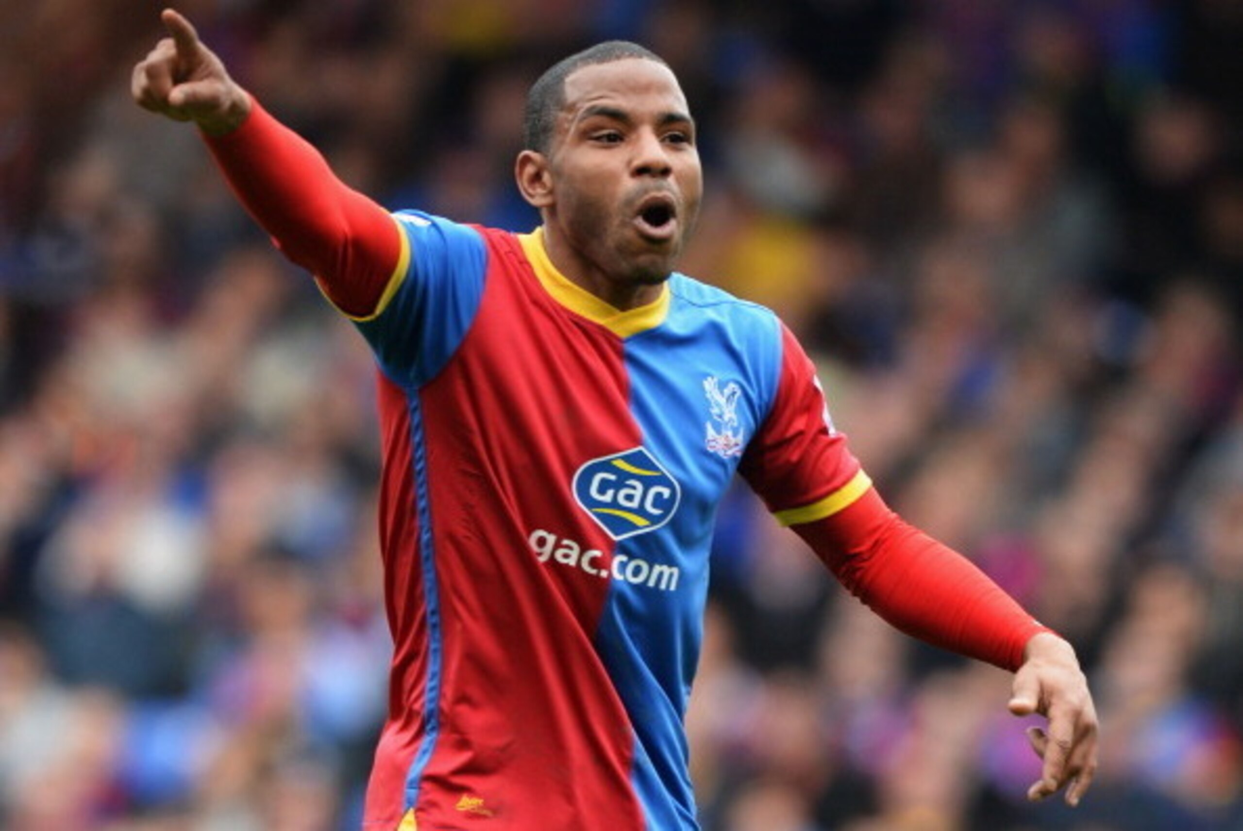 LONDON, ENGLAND - APRIL 12:  Jason Puncheon of Crystal Palace signals during the Barclays Premier League match between Crystal Palace and Aston Villa at Selhurst Park on April 12, 2014 in London, England.  (Photo by Tony Marshall/Getty Images)