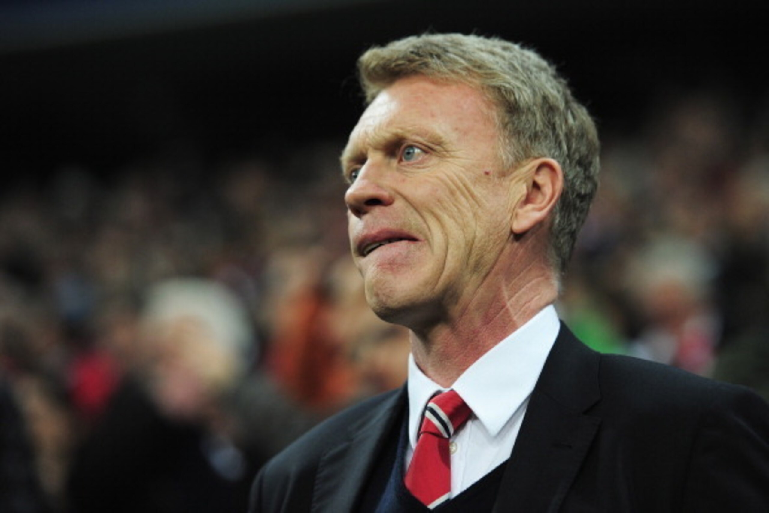 MUNICH, GERMANY - APRIL 09:  David Moyes, manager of Manchester United looks on during the UEFA Champions League Quarter Final second leg match between FC Bayern Muenchen and Manchester United at Allianz Arena on April 9, 2014 in Munich, Germany.  (Photo 