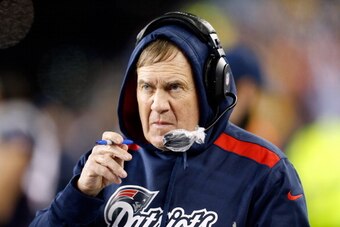 FOXBORO, MA - JANUARY 11:  Head coach Bill Belichick of the New England Patriots looks on against the Indianapolis Colts during the AFC Divisional Playoff game at Gillette Stadium on January 11, 2014 in Foxboro, Massachusetts.  (Photo by Jim Rogash/Getty 