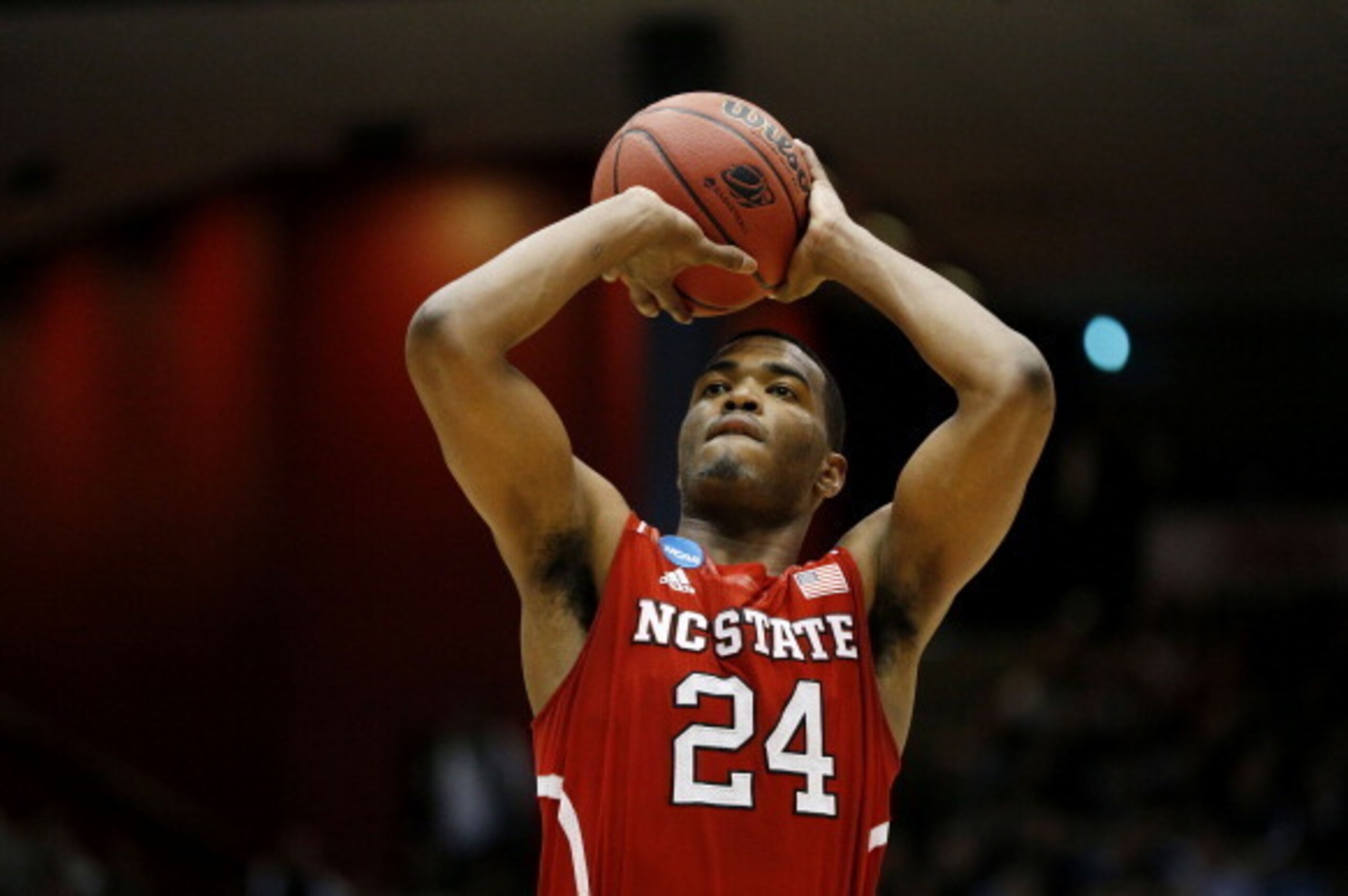 DAYTON, OH - MARCH 18:  T.J. Warren #24 of the North Carolina State Wolfpack shoots against the Xavier Musketeers in the second half during the first round of the 2014 NCAA Men's Basketball Tournament at at University of Dayton Arena on March 18, 2014 in