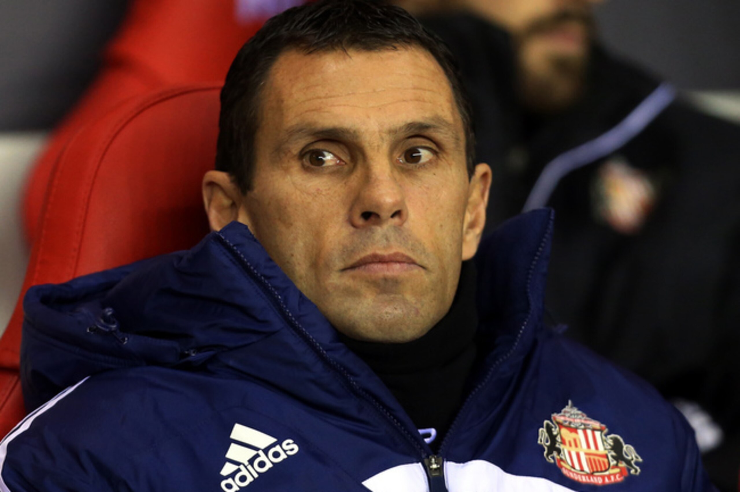 Sunderland manager Gus Poyet's face says it all. The Black Cats days in the English Premier League are looking to be numbered and earning even a point here at Chelsea seems improbable.