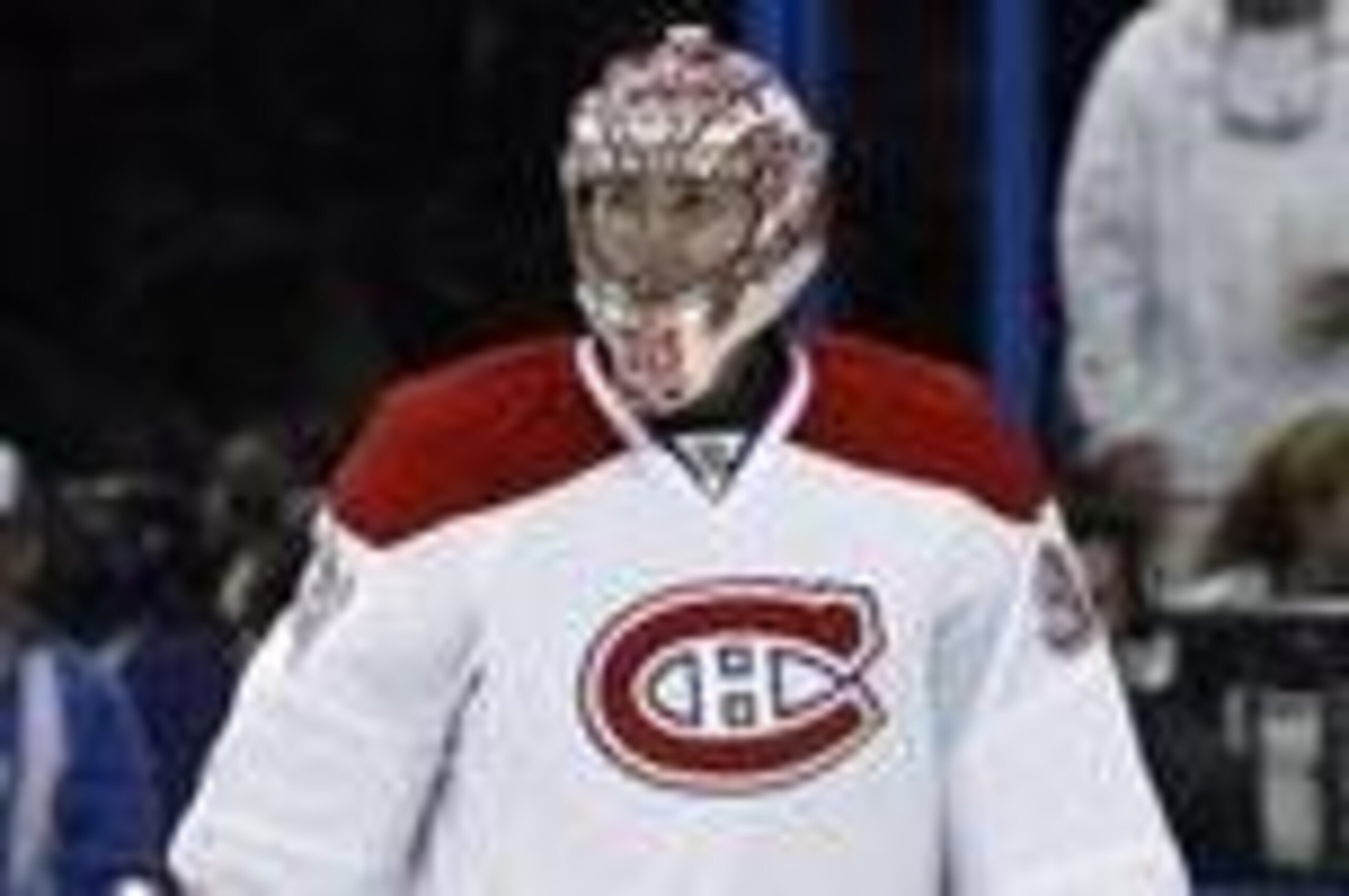 Apr 16, 2014; Tampa, FL, USA; Montreal Canadiens goalie Carey Price (31) against the Tampa Bay Lightning during the second period in game one of the first round of the 2014 Stanley Cup Playoffs at Tampa Bay Times Forum. Mandatory Credit: Kim Klement-USA T