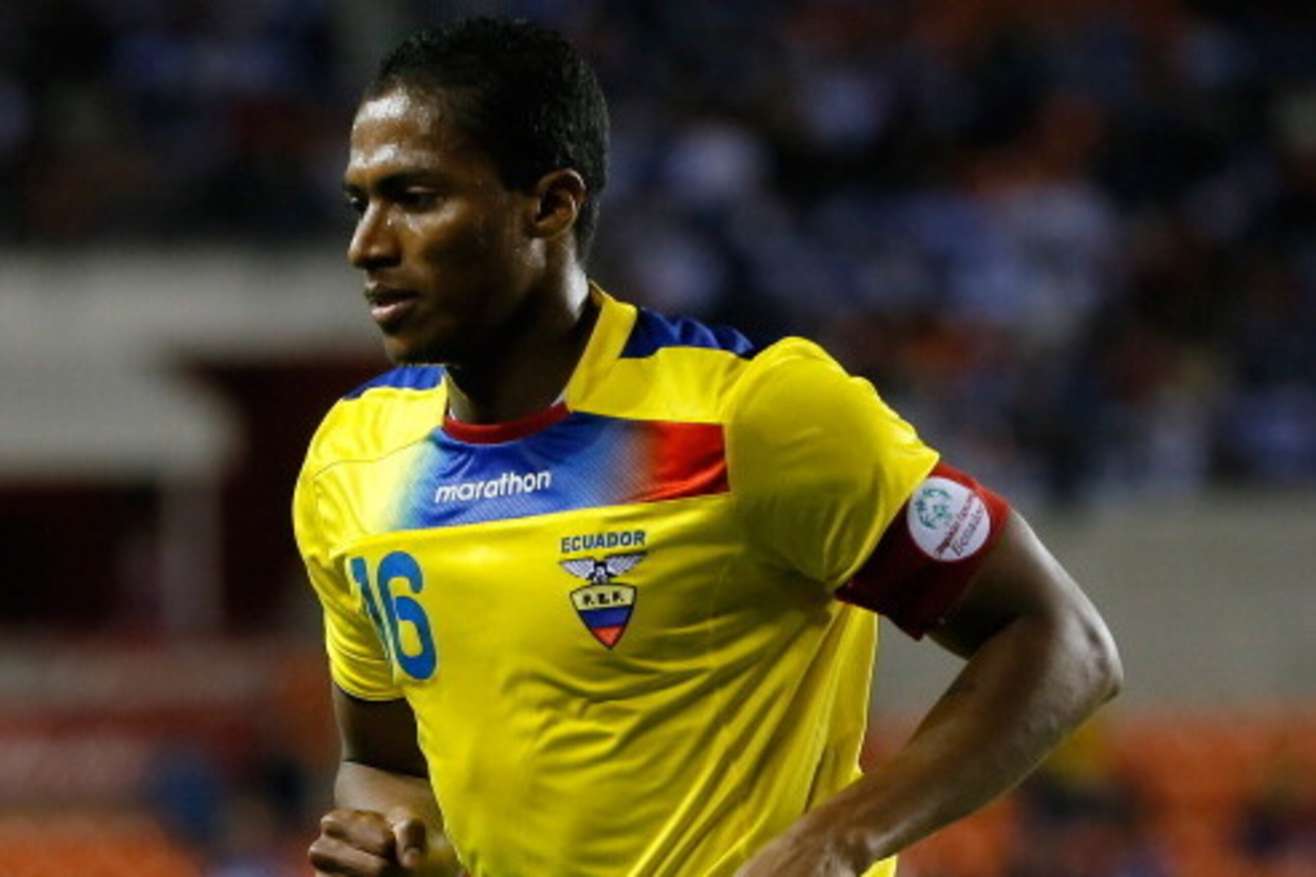 HOUSTON, TX - NOVEMBER 19:  Antonio Valencia #16 of Ecuador against Honduras during an international friendly match at BBVA Compass Stadium on November 19, 2013 in Houston, Texas.  (Photo by Kevin C. Cox/Getty Images)