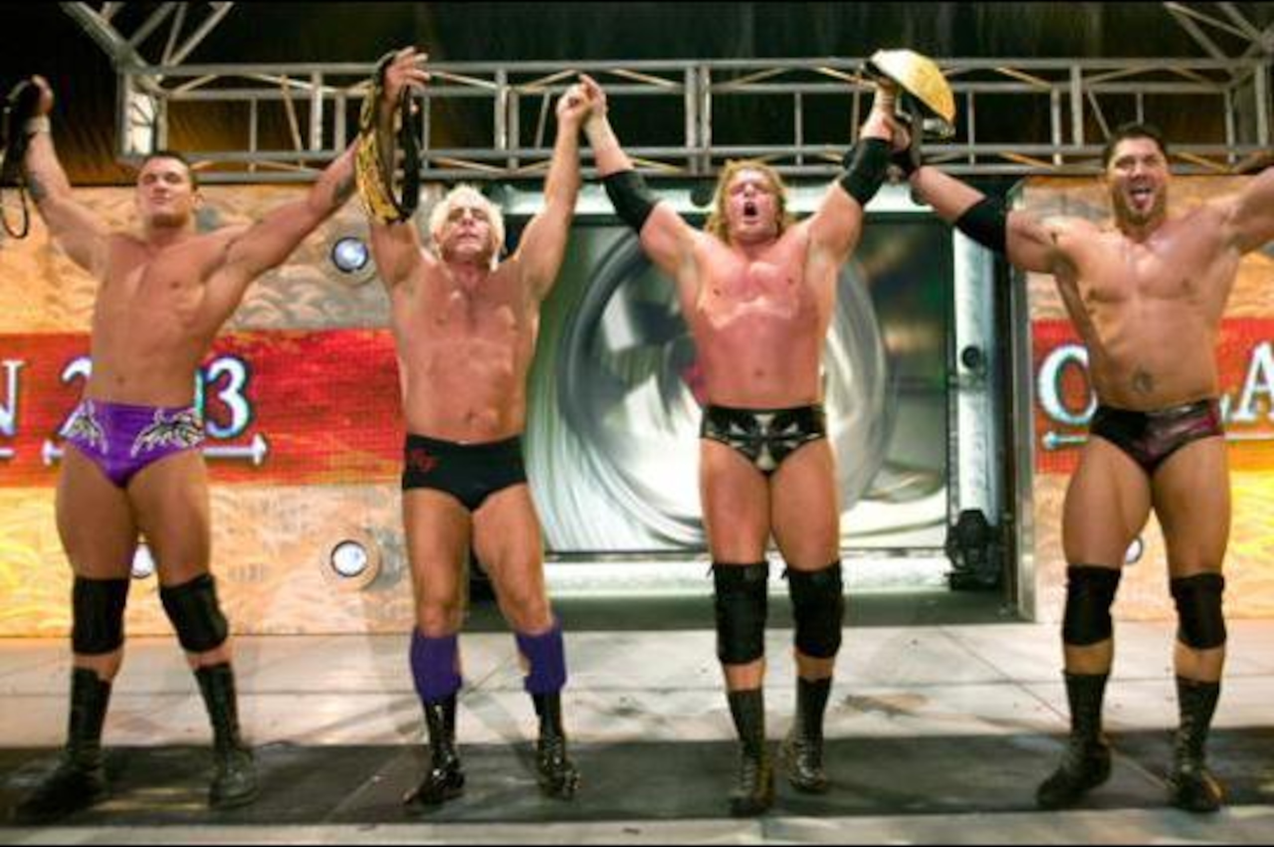 Evolution celebrates at Armageddon 2003.