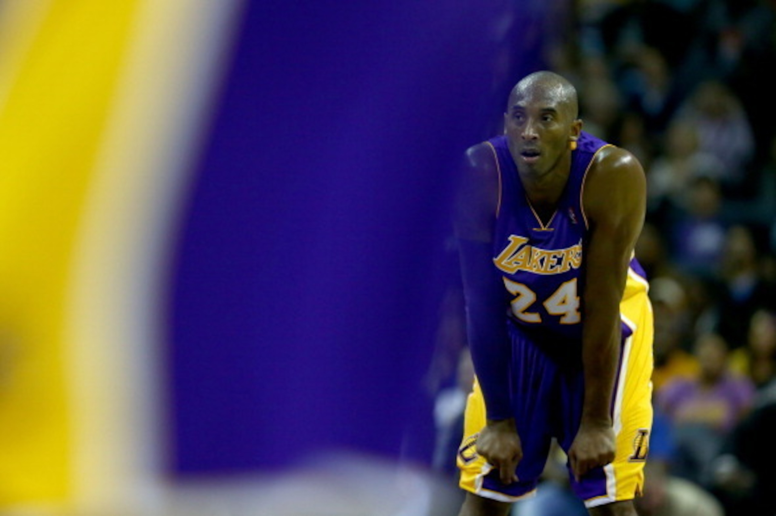 CHARLOTTE, NC - DECEMBER 14:  Kobe Bryant #24 of the Los Angeles Lakers during their game at Time Warner Cable Arena on December 14, 2013 in Charlotte, North Carolina.  NOTE TO USER: User expressly acknowledges and agrees that, by downloading and or using