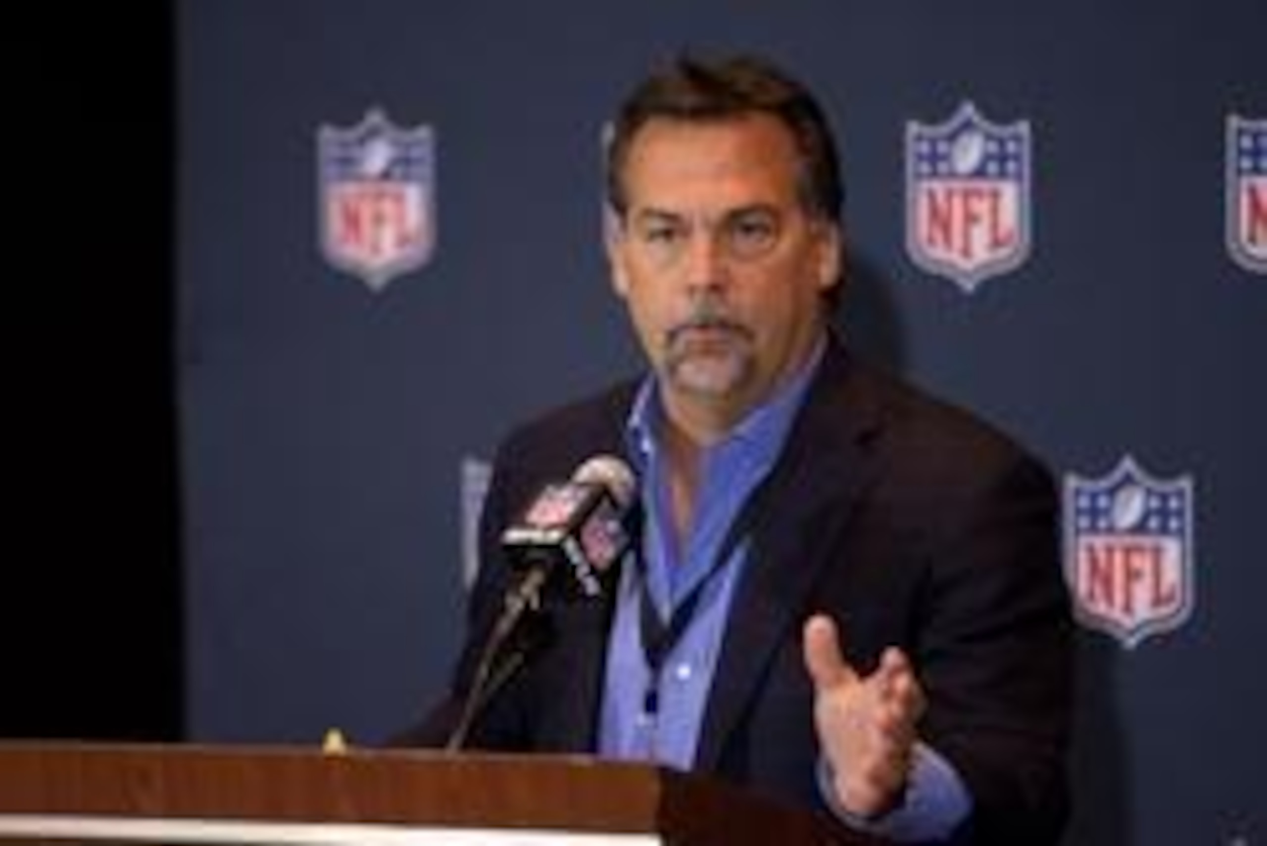 Mar 26, 2014; Orlando, FL, USA; St. Louis Rams head coach Jeff Fisher speaks during a press conference at the NFL Annual Meetings. Mandatory Credit: Rob Foldy-USA TODAY Sports
