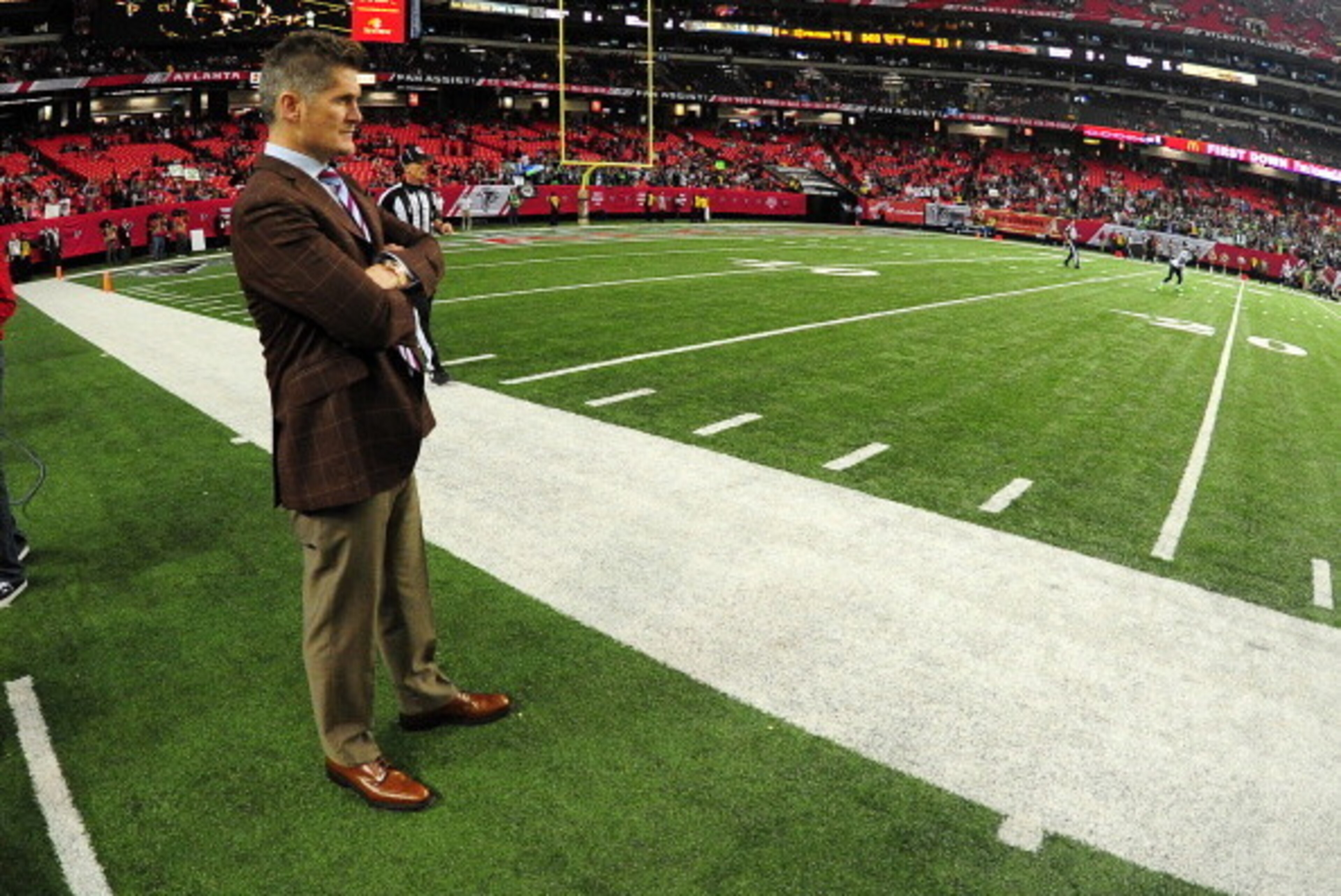 ATLANTA, GA - NOVEMBER 10: General Manager Thomas Dimitroff of the Atlanta Falcons watches play late in the game against the Seattle Seahawks at the Georgia Dome on November 10, 2013 in Atlanta, Georgia. (Photo by Scott Cunningham/Getty Images)