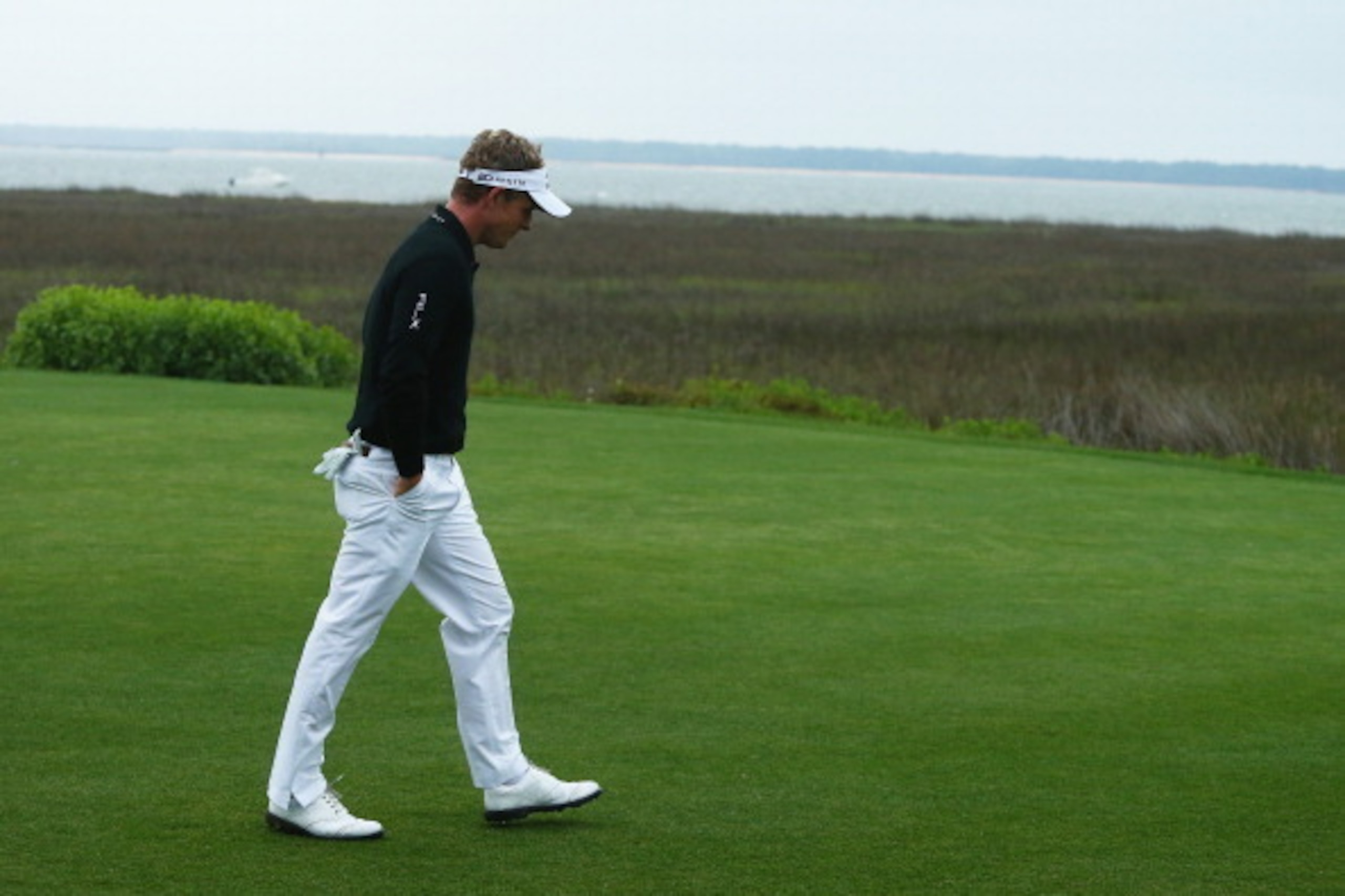 HILTON HEAD ISLAND, SC - APRIL 19:  Luke Donald of England appraoches the 18th tee box during the third round of the RBC Heritage at Harbour Town Golf Links on April 19, 2014 in Hilton Head Island, South Carolina.  (Photo by Streeter Lecka/Getty Images)