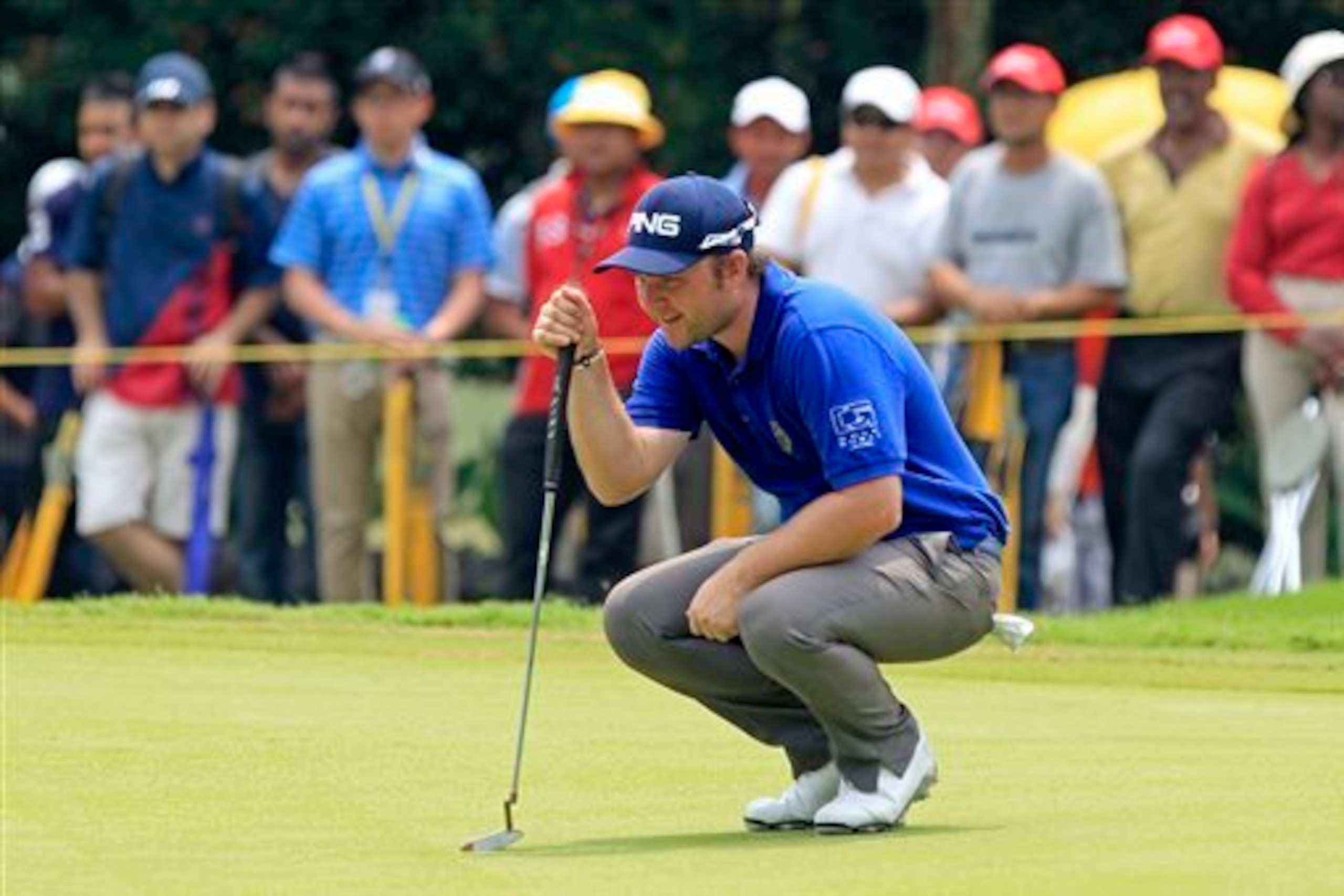 Finding water twice in his final round ended Andy Sullivan's chances of victory. Finding water twice in his final round ended Andy Sullivan's chances of victory.