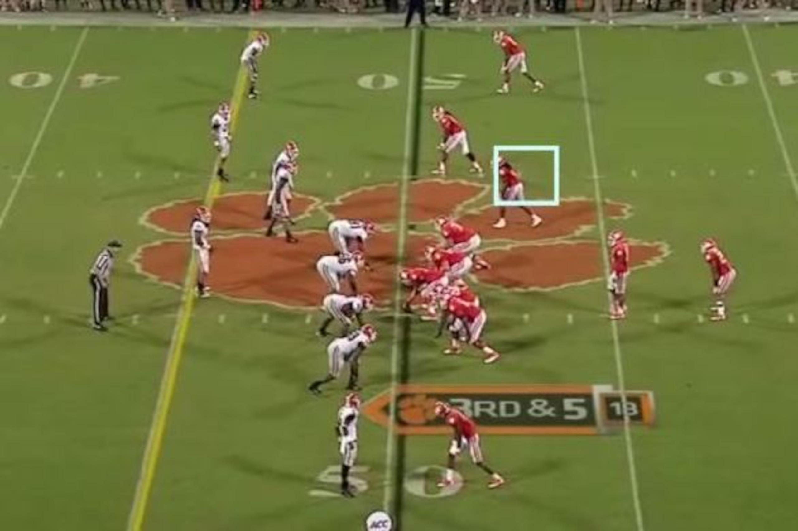 A common formation with Watkins lined up in the slot.