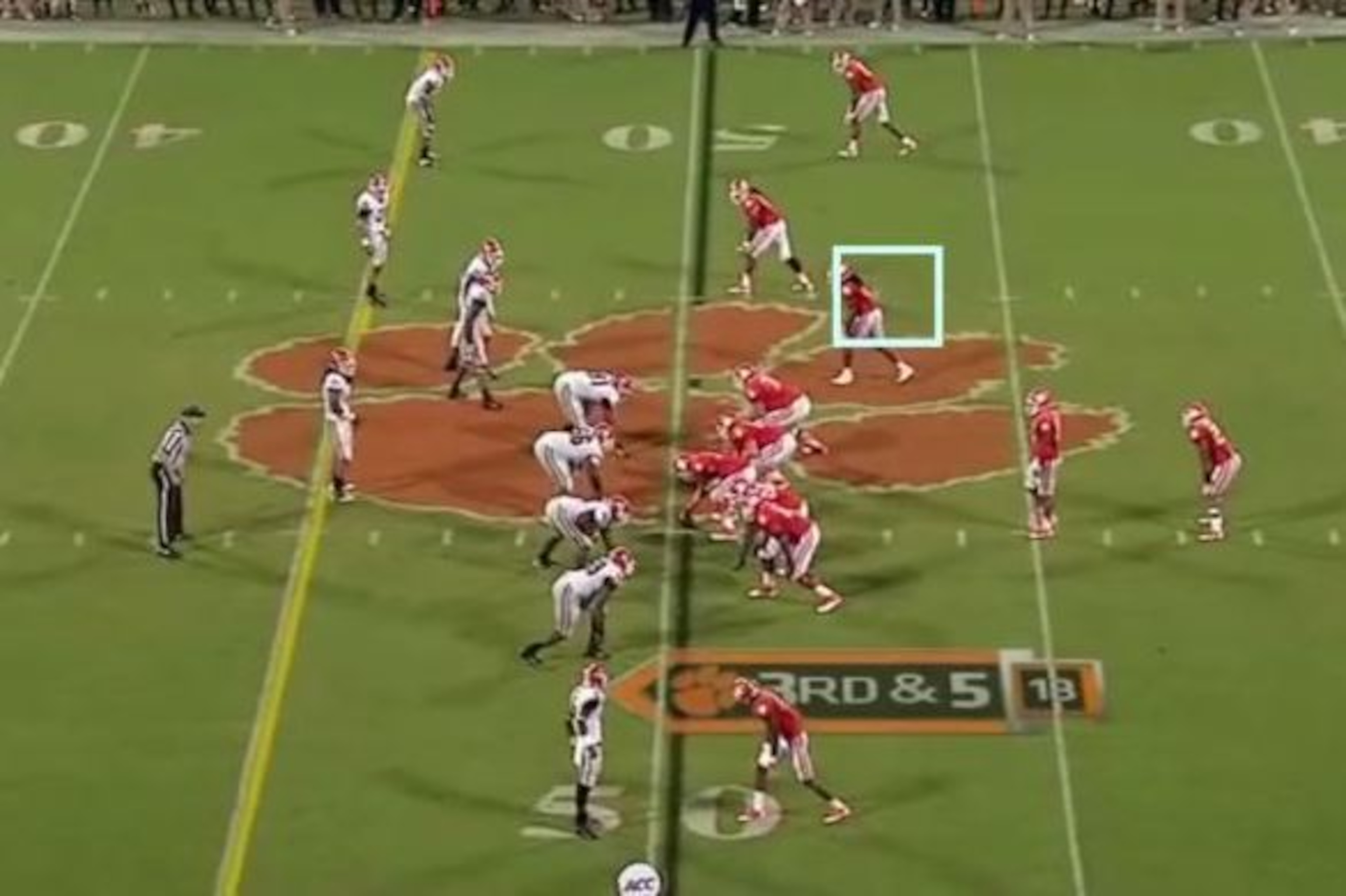 A common formation with Watkins lined up in the slot.