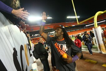 MIAMI GARDENS, FL - JANUARY 03:  Sammy Watkins #2 of the Clemson Tigers celebrates after defeating the Ohio State Buckeyes during the Discover Orange Bowl at Sun Life Stadium on January 3, 2014 in Miami Gardens, Florida. Clemson defeated Ohio State 40-35.
