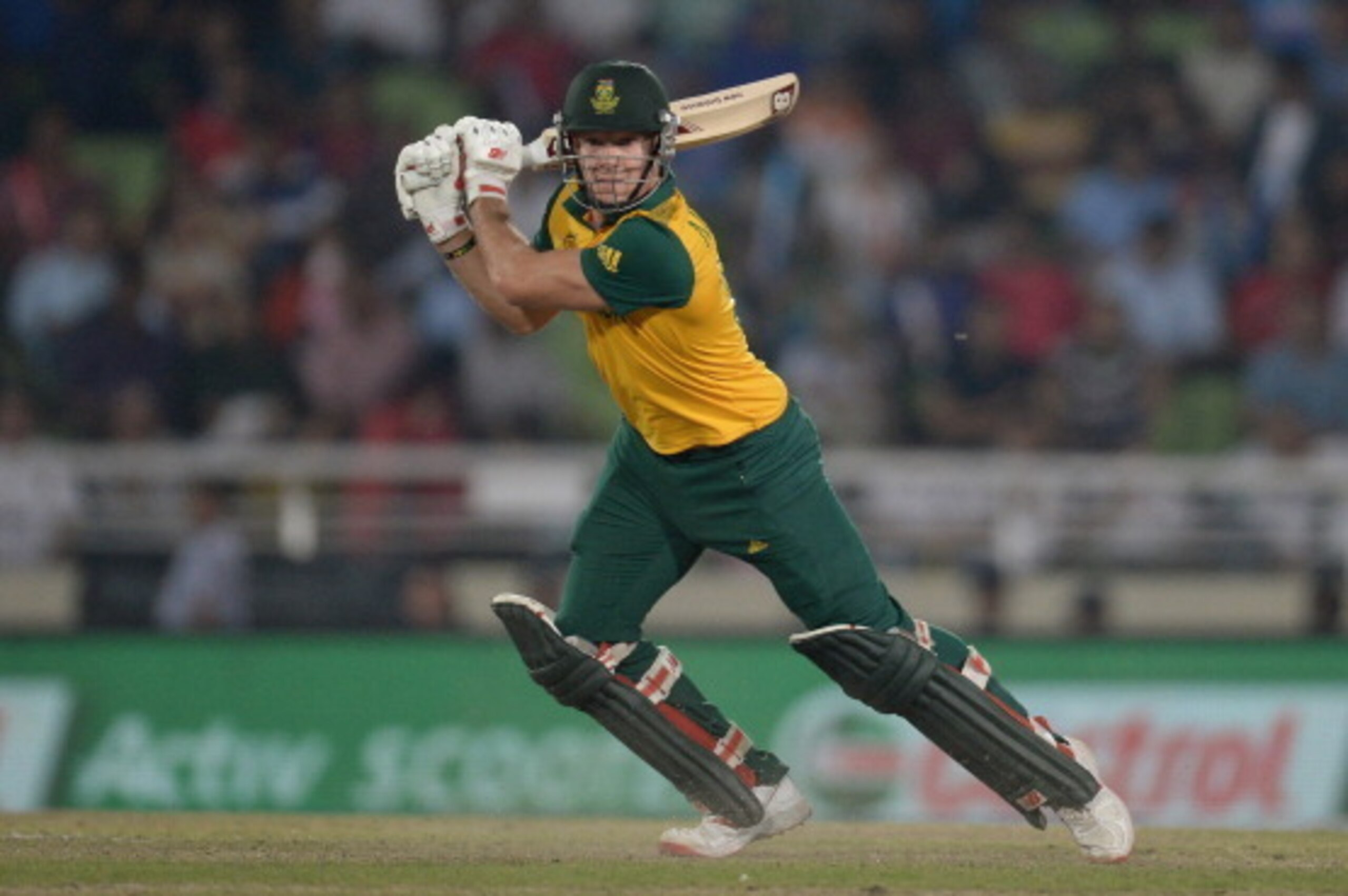 DHAKA, BANGLADESH - APRIL 04:  David Miller of South Africa bats during the ICC World Twenty20 Bangladesh 2014 semi final between India and South Africa at Sher-e-Bangla Mirpur Stadium on April 4, 2014 in Dhaka, Bangladesh.  (Photo by Gareth Copley/Getty