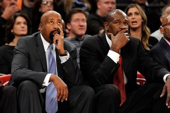 Herb Williams (right) with Mike Woodson.