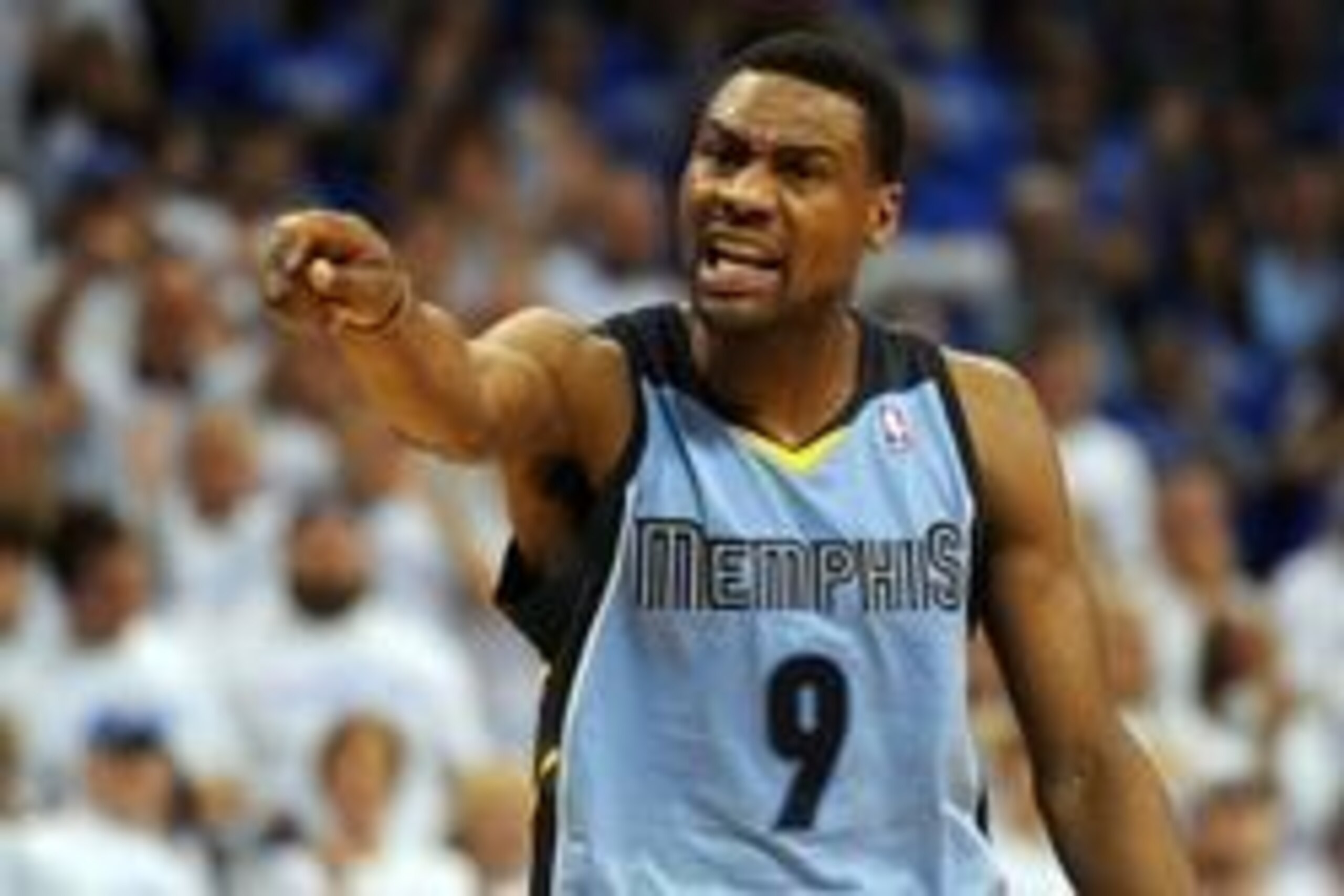 Apr 21, 2014; Oklahoma City, OK, USA; Memphis Grizzlies guard Tony Allen (9) reacts to a call in action against the Oklahoma City Thunder during the fourth quarter in game two during the first round of the 2014 NBA Playoffs at Chesapeake Energy Arena. Man Apr 21, 2014; Oklahoma City, OK, USA; Memphis Grizzlies guard Tony Allen (9) reacts to a call in action against the Oklahoma City Thunder during the fourth quarter in game two during the first round of the 2014 NBA Playoffs at Chesapeake Energy Arena. Man
