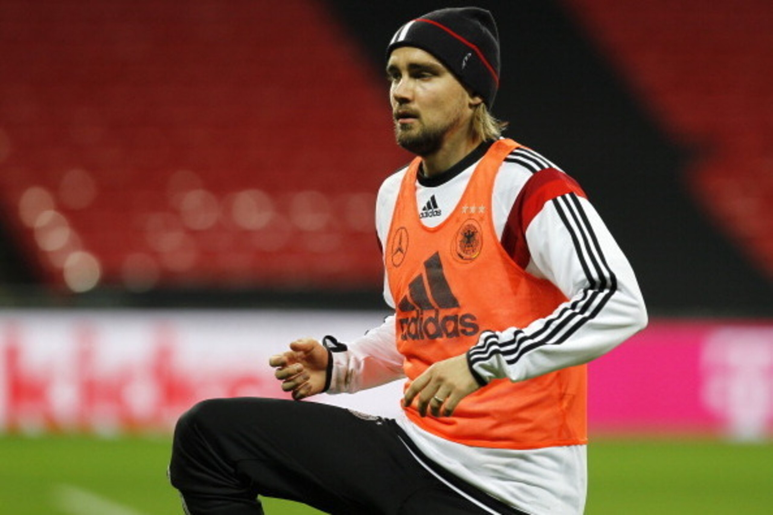 LONDON, ENGLAND - NOVEMBER 18: Marcel Schmelzer of Germany warms up during a training session at Wembley Stadium ahead of their International Friendly against England on November 18, 2013 in London, England. (Photo by Charlie Crowhurst/Getty Images)