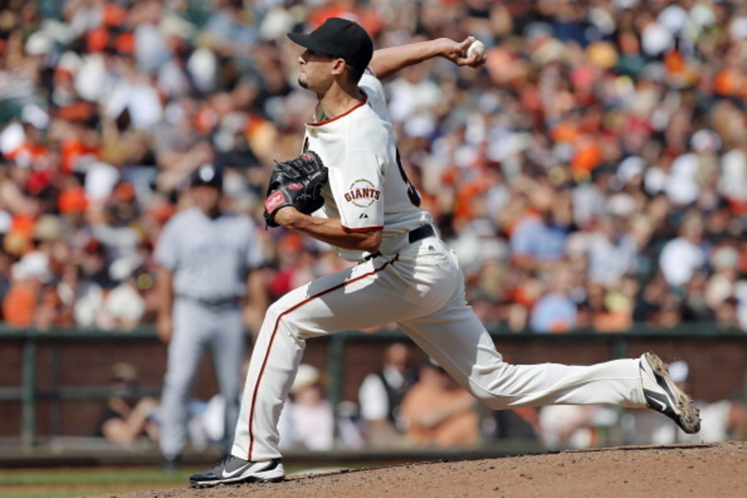 SAN FRANCISCO, CA - SEPTEMBER 29:  Relief pitcher Jake Dunning #51 of the San Francisco Giants delivers a pitch against the San Diego Padres in the fifth inning at AT&T Park on September 29, 2013 in San Francisco, California.  The Giants won 7-6 with a wa