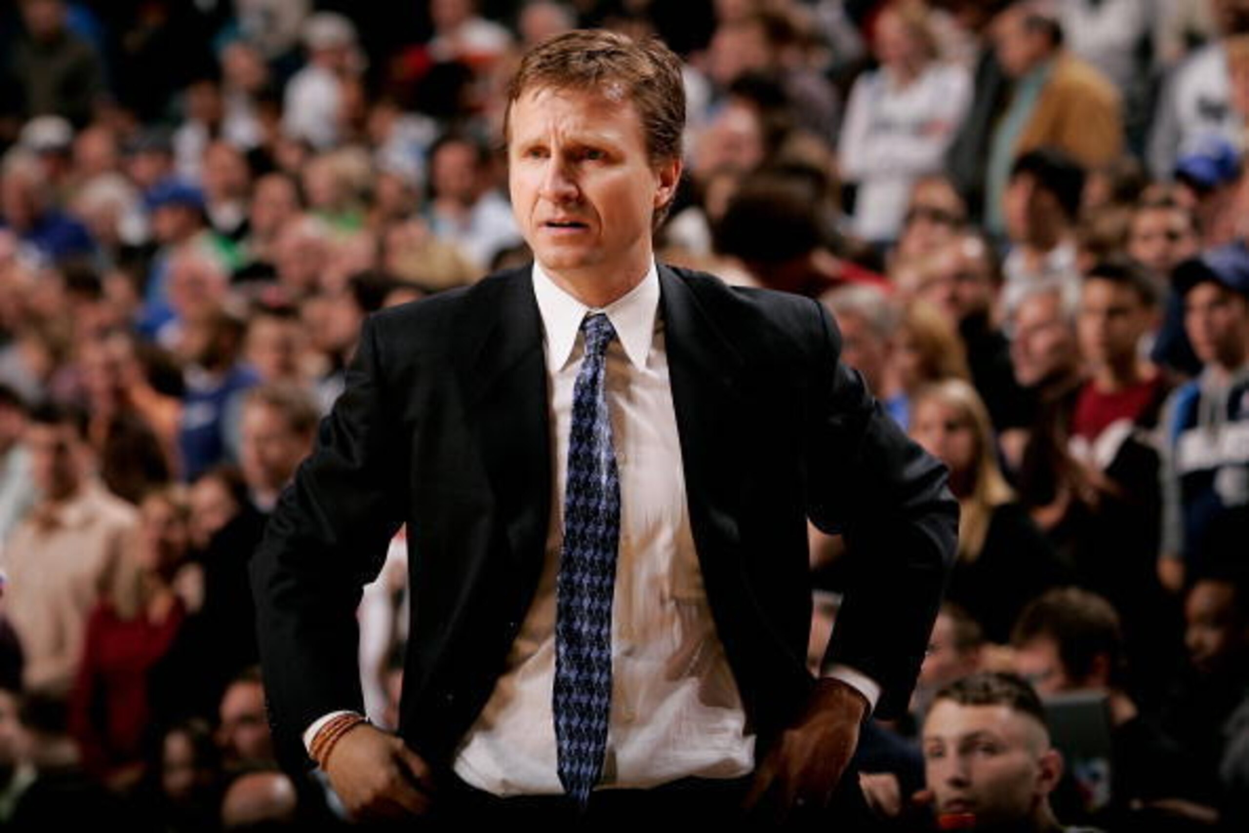 DALLAS - DECEMBER 13:  Head coach Scott Brooks of the Oklahoma City Thunder watches the action during the game against the Dallas Mavericks on December 13, 2008 at American Airlines Center in Dallas, Texas.  The Mavericks won 103-99.  NOTE TO USER: User e