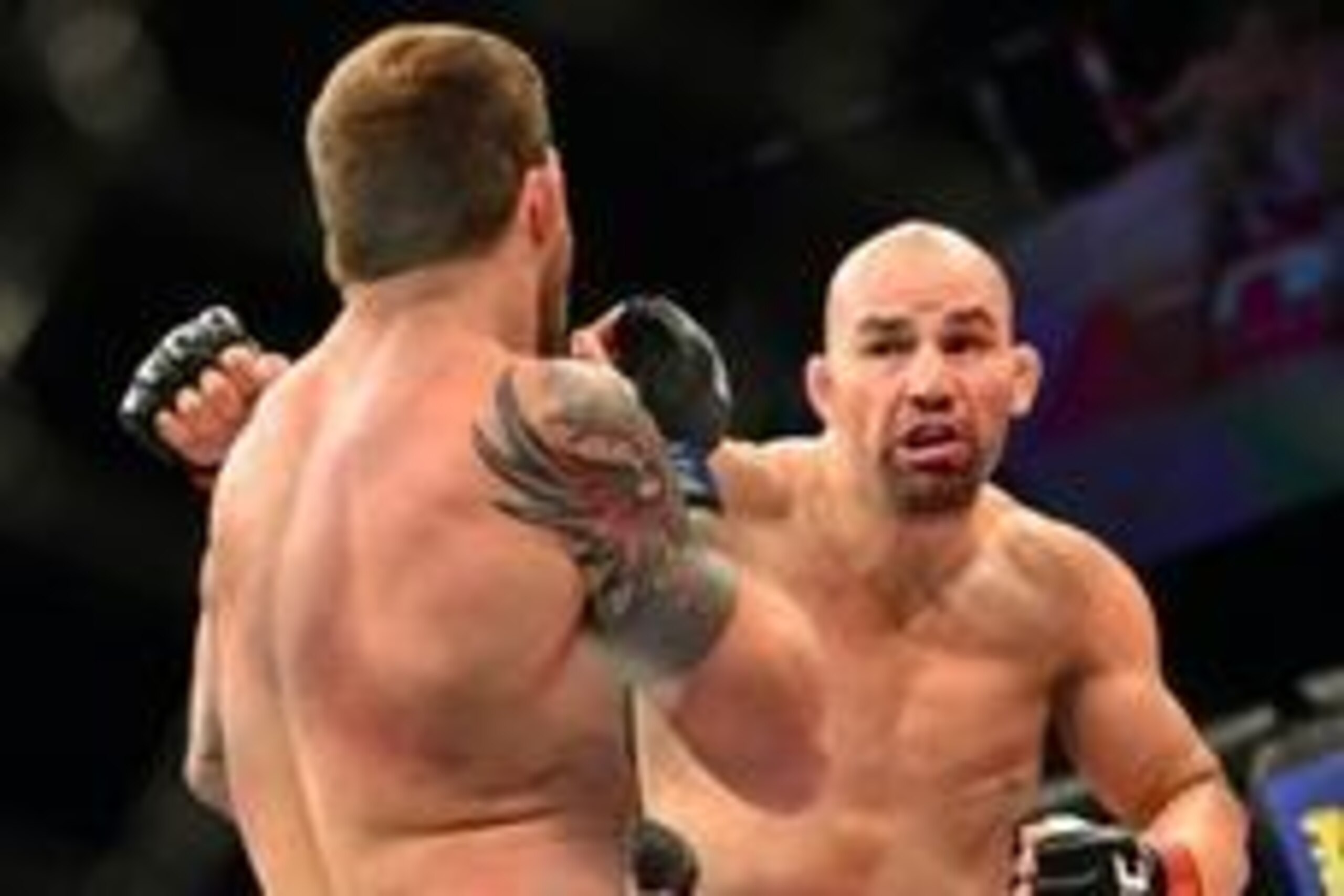 Sep 4, 2013; Belo Horizonte, BRAZIL; Glover Teixeira (right) fights against Ryan Bader  during UFC Fight Night at Mineirinho Arena. Mandatory Credit: Jason Silva-USA TODAY Sports