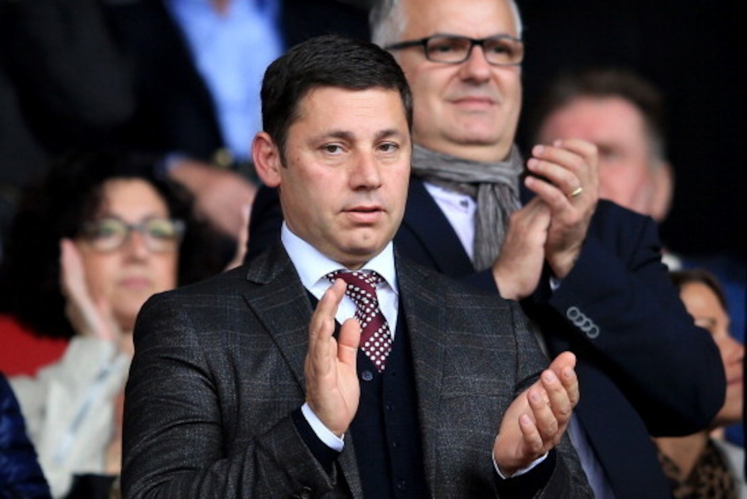 SOUTHAMPTON, ENGLAND - OCTOBER 06:  Nicola Cortese, Executive Chairman of Southampton applauds prior to the Barclays Premier League match between Southampton and Swansea City at St Mary's Stadium on October 6, 2013 in Southampton, England.  (Photo by Rich