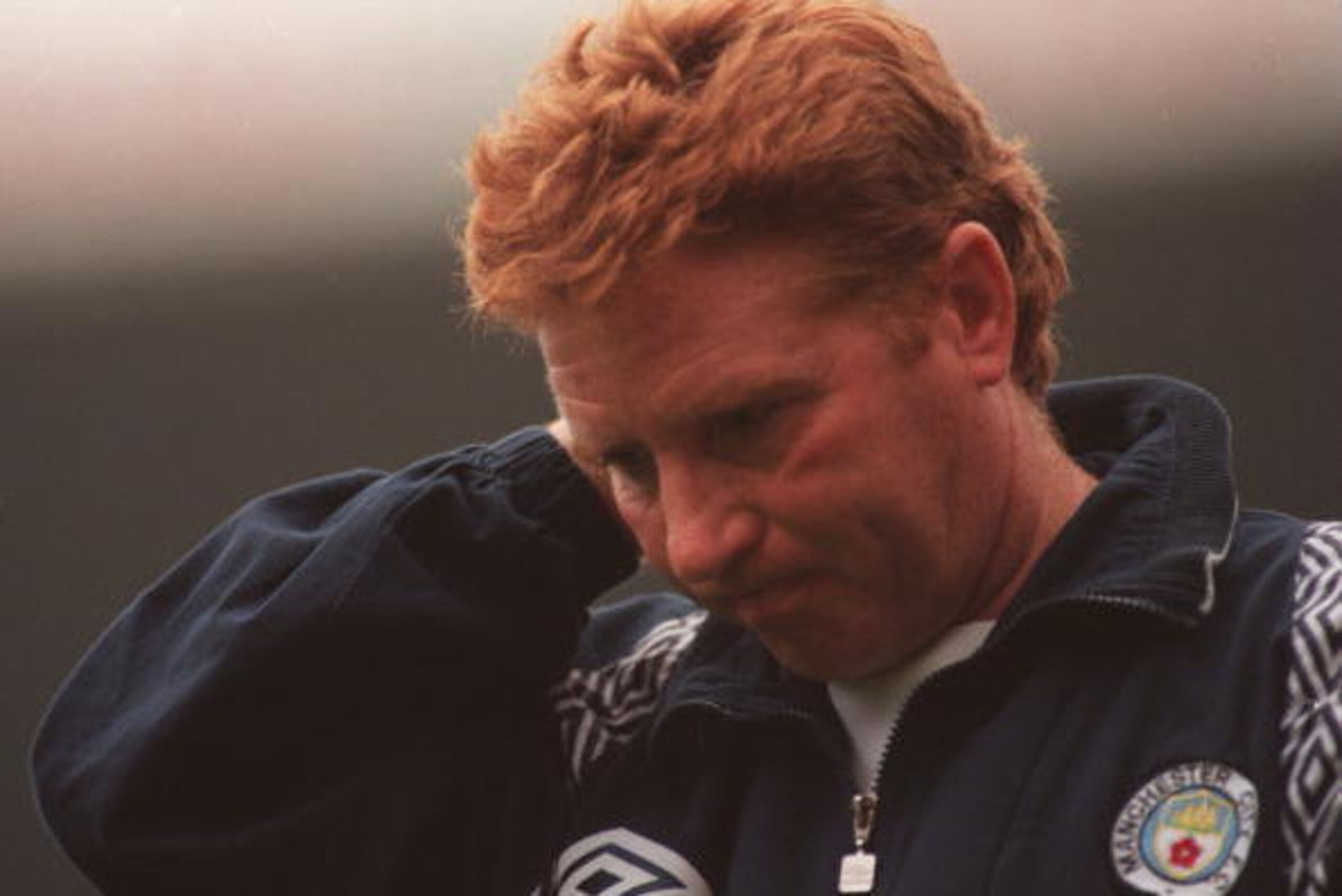 14 Oct 1995:  Manager of Manchester City, Alan Ball feels the pressure after Manchester City's defeat against Manchester United in their FA Premiership match at Old Trafford. Mandatory Credit: Mark Thompson/ALLSPORT