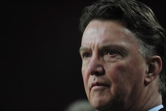 AMSTERDAM, NETHERLANDS - MARCH 22:  Louis van Gaal of Netherlands looks on during the FIFA 2014 World Cup, Group D Qualifier between Netherlands and Estonia at the Amsterdam Arena on March 22, 2013 in Amsterdam, Netherlands.  (Photo by Jamie McDonald/Gett