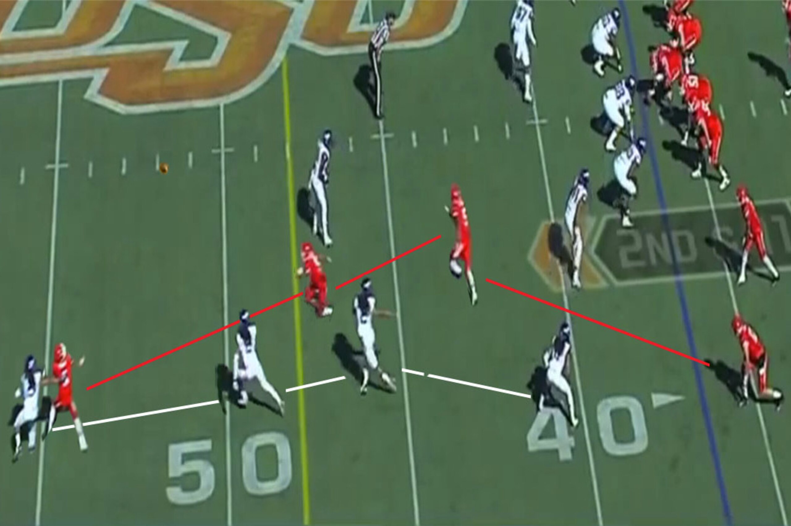 Verrett picks up the deep route in zone, showing great route recognition