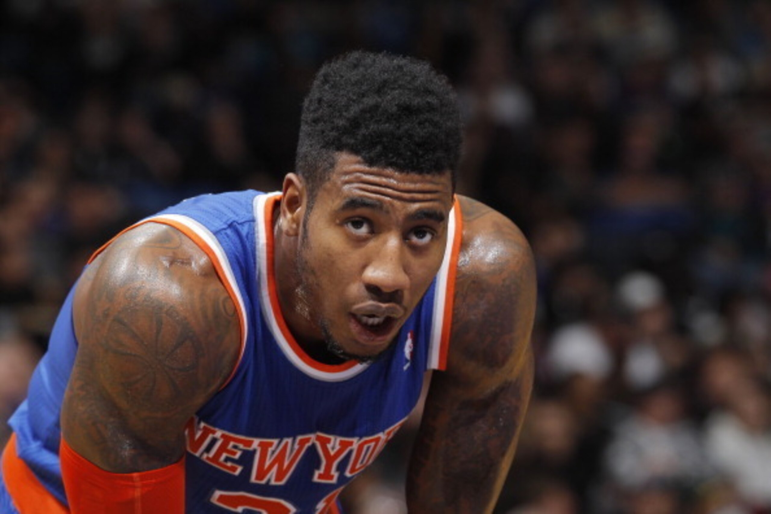 SACRAMENTO, CA - MARCH 26: Iman Shumpert #21 of the New York Knicks in a game against the Sacramento Kings on March 26, 2014 at Sleep Train Arena in Sacramento, California. NOTE TO USER: User expressly acknowledges and agrees that, by downloading and or u
